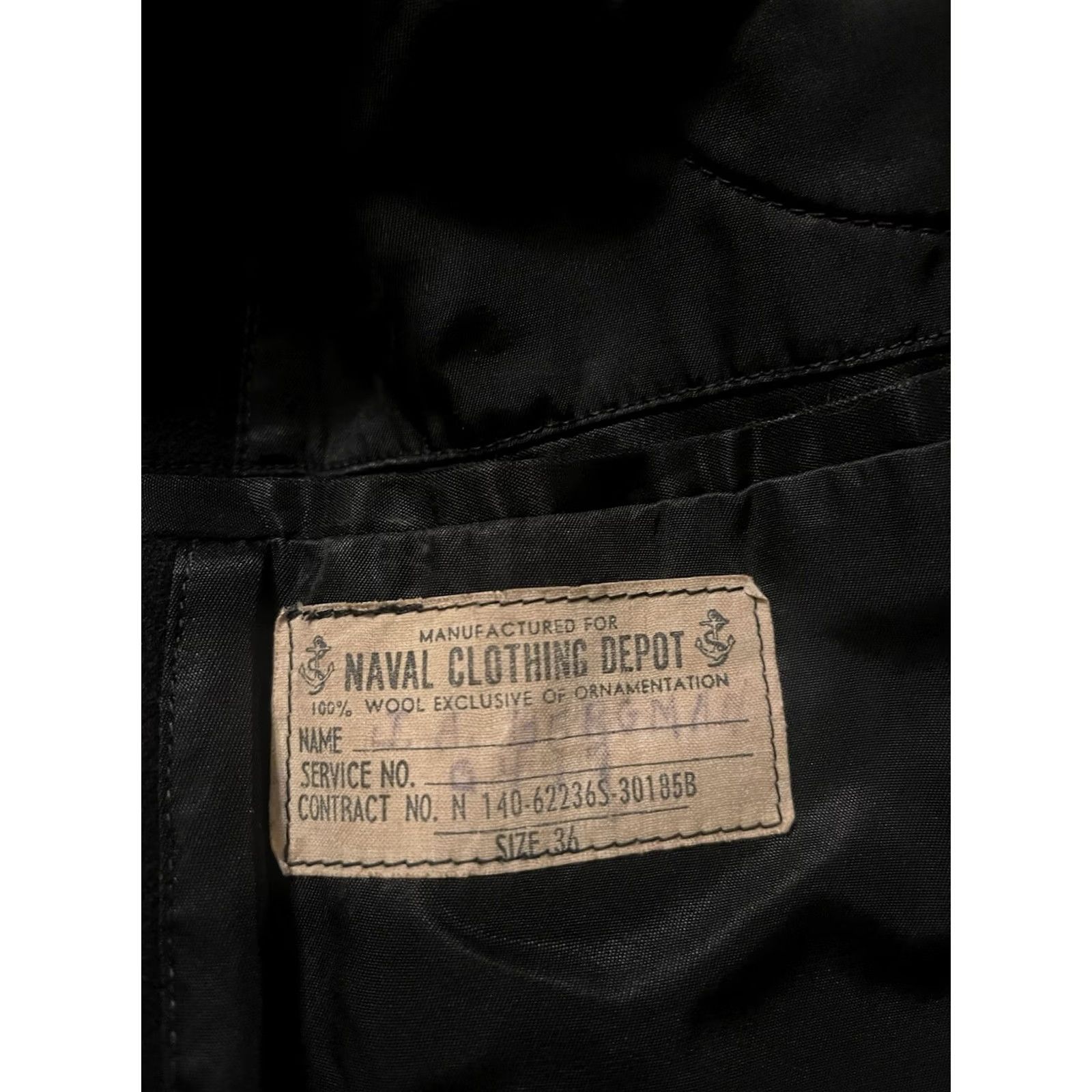 Vintage VINTAGE Naval Clothing Depot Heavy Wool Pea Coat - Men's 36, Black, Regular Fit, 36 Chest, 31" Length, Wool, Button, Coat Size US XXS / EU 40 - 4 Thumbnail