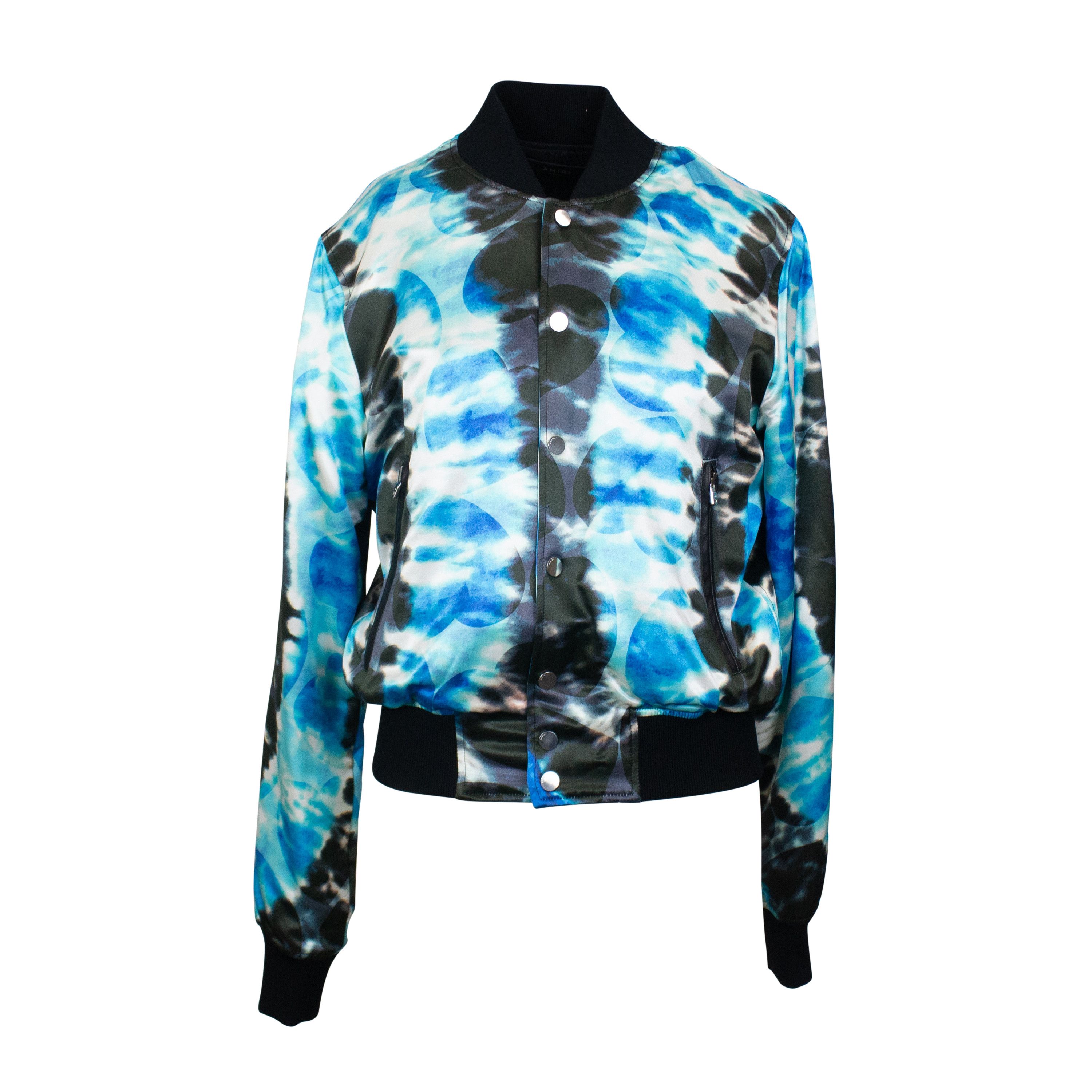 image of Amiri Hearts Tie Dye Bomber Size S, Men's