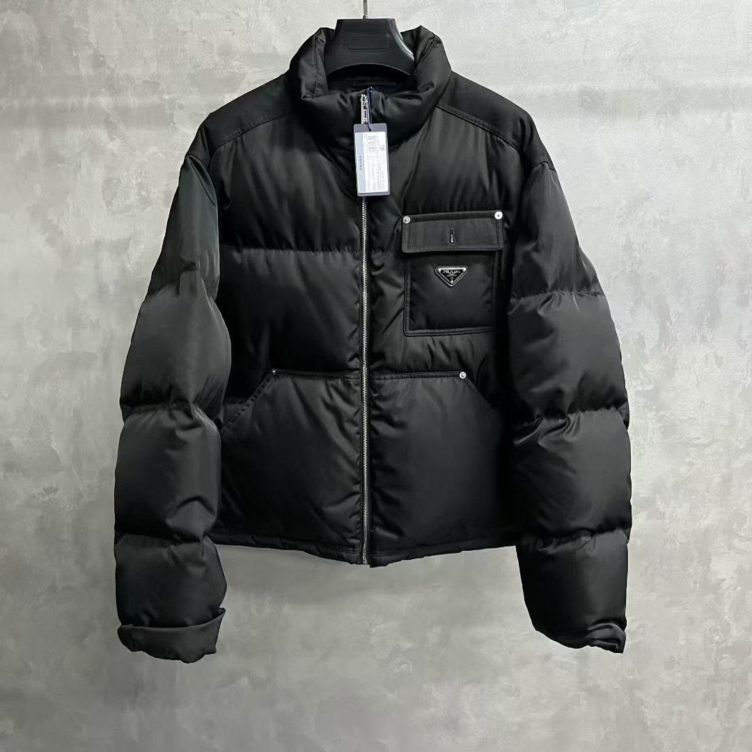 Prada Prada Black Stand Collar Short Jacket Size US XL / EU 56 / 4 - 1 Thumbnail