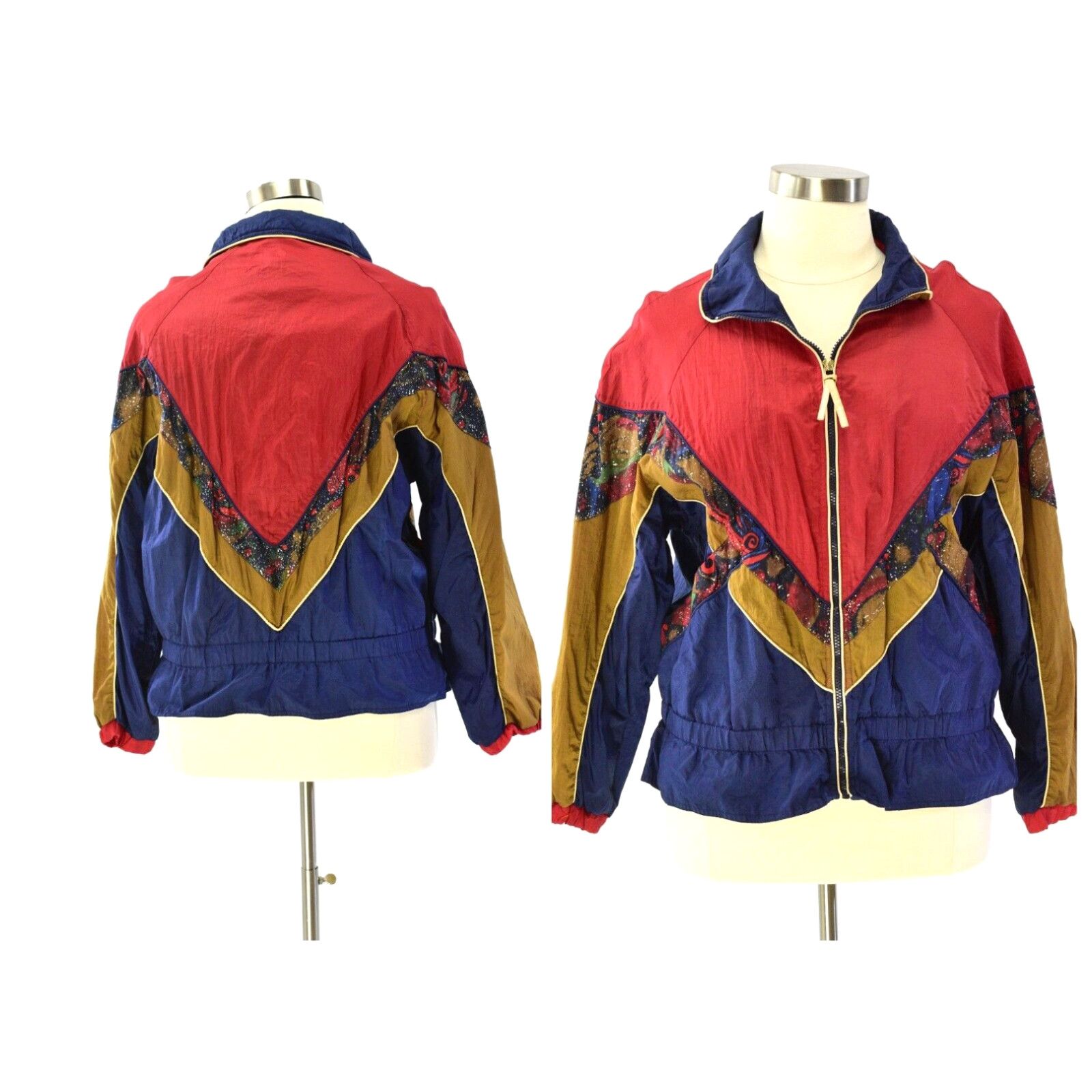 Vintage 90s Vintage Nylon Windbreaker Jacket Womens XL East West Geometric Artsy Jackets Grailed