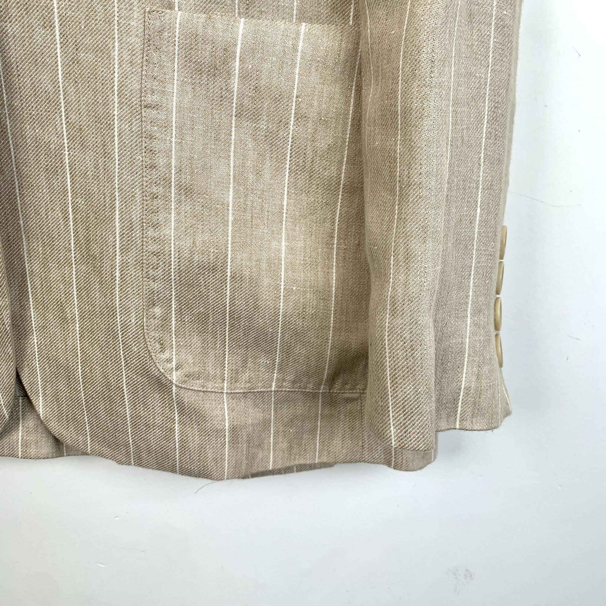 Max Mara MaxMara Beige Vertical Striped Single-Button Suit Jacket XS Size XS / US 0-2 / IT 36-38 - 5 Thumbnail