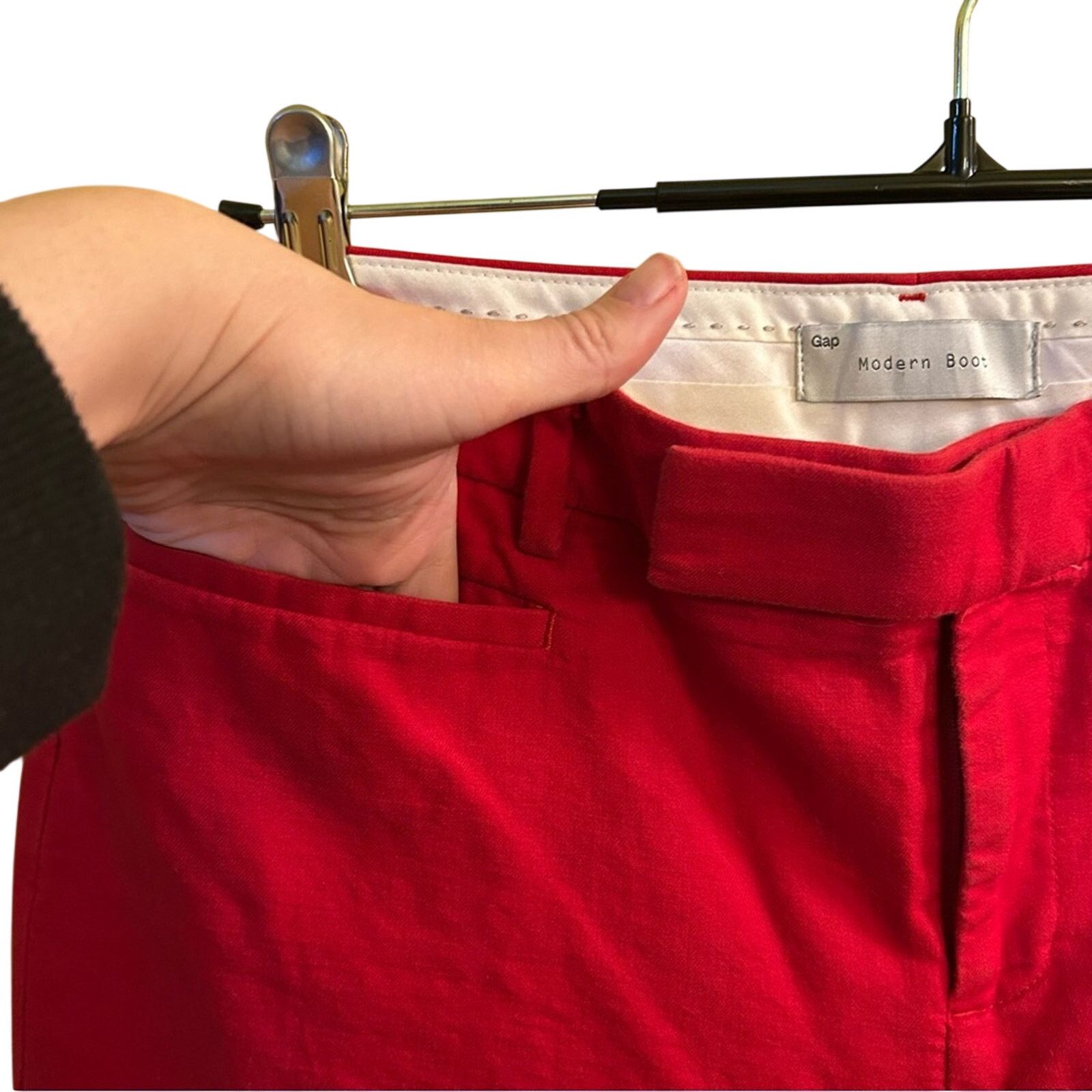 Gap Gap Modern Straight Pants Size 8 Bright Red Stretch Lux Size 30" / US 8 / IT 44 - 5 Thumbnail