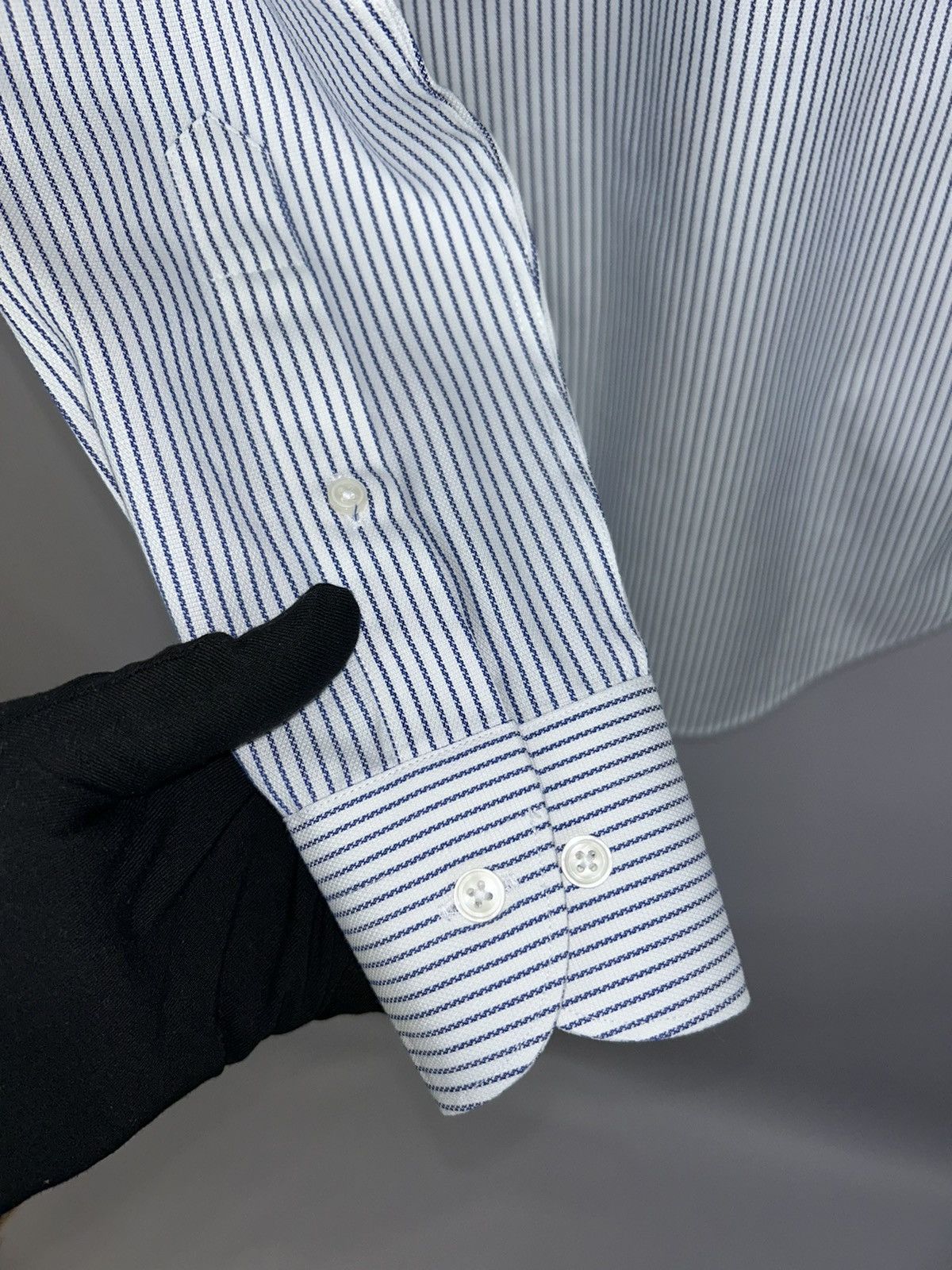 Designer × Suitsupply Suitsupply Traveller Striped White Blue Shirt Size 36/14 Size US S / EU 44-46 / 1 - 10 Thumbnail