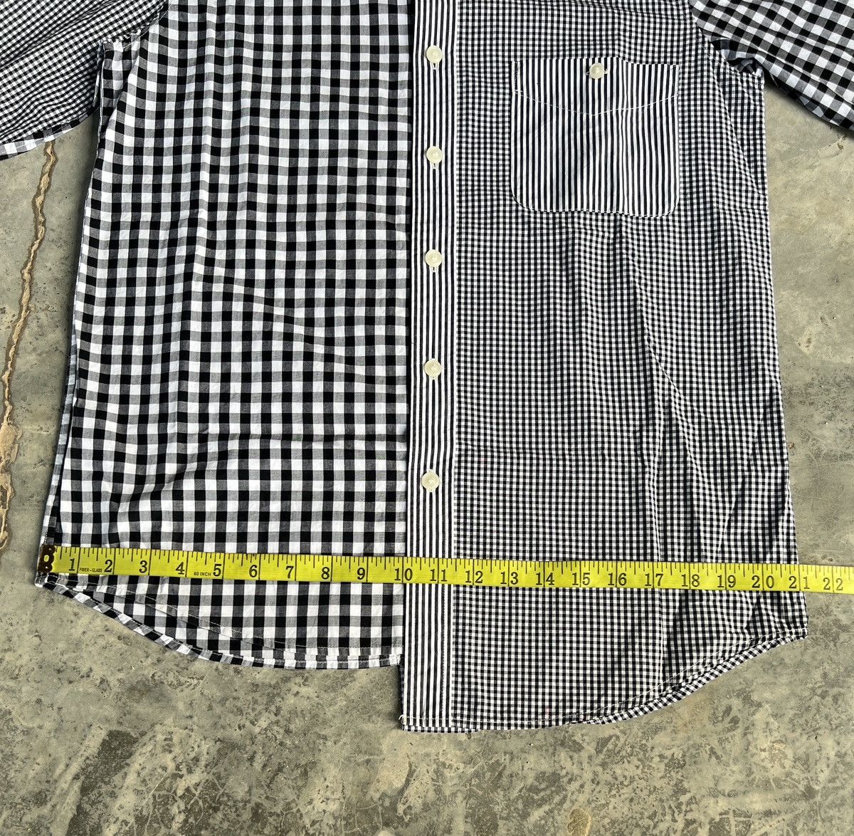 Issey Miyake × Japanese Brand × Ne-Net Ne-net X Issey Miyake Checked Patchwork Shirt Size US M / EU 48-50 / 2 - 10 Thumbnail