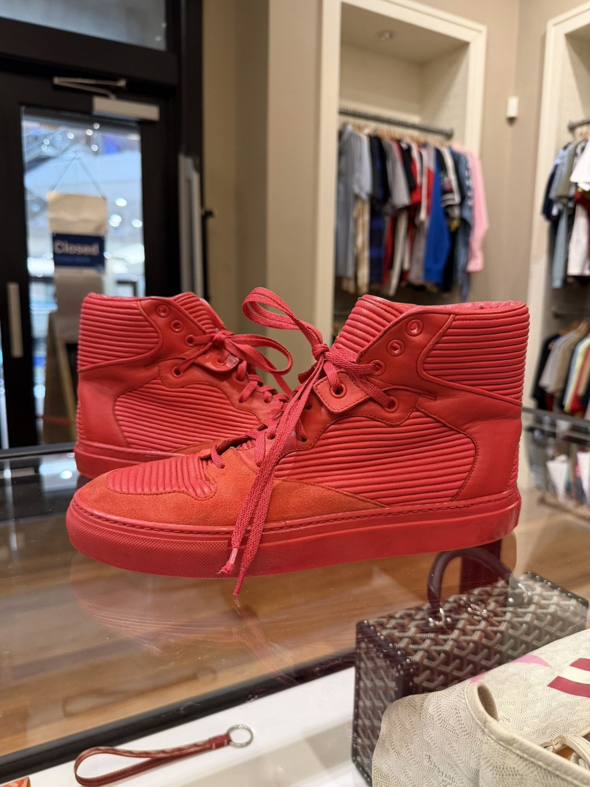 Balenciaga Balenciaga Pleated Arenas -Red Suede Size US 6 / EU 39 - 1 Thumbnail