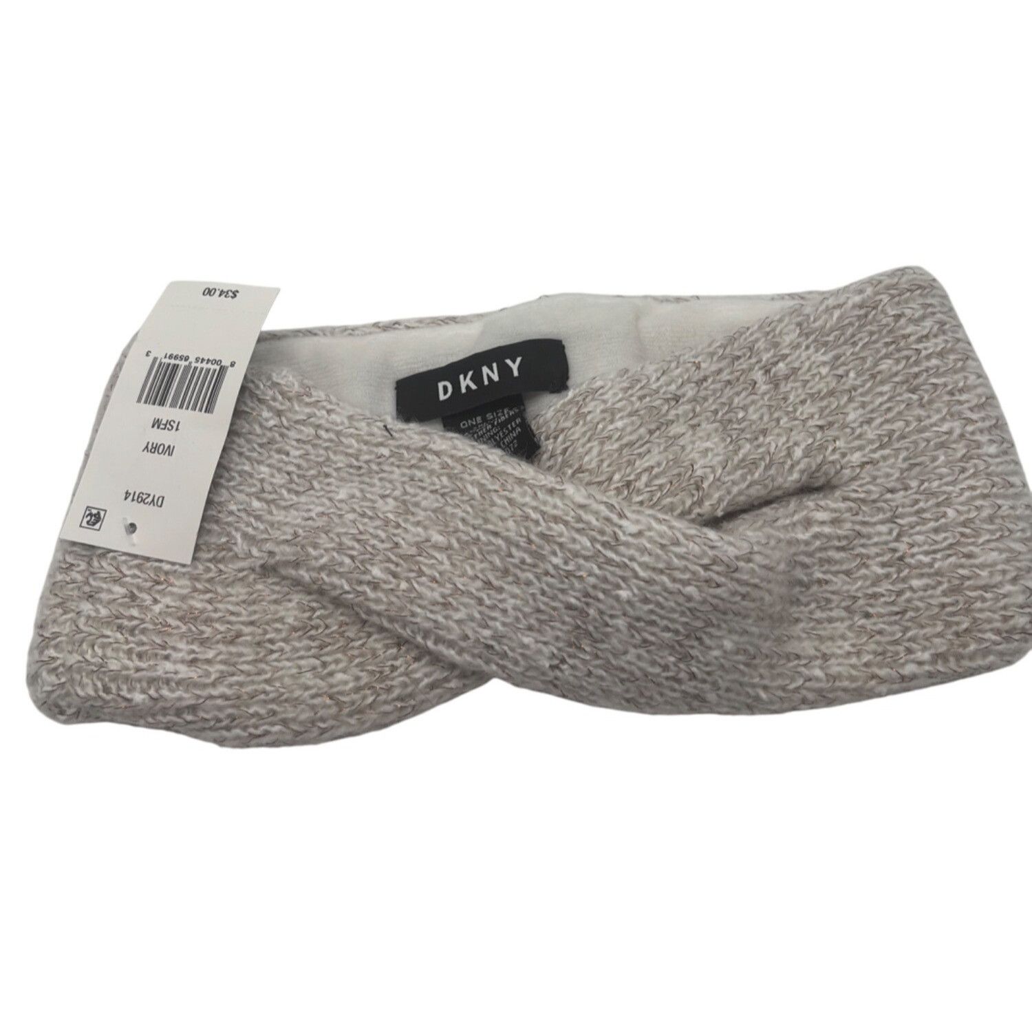 DKNY DKNY Fleece-Lined Headband, Ivory , OS Size ONE SIZE - 4 Thumbnail