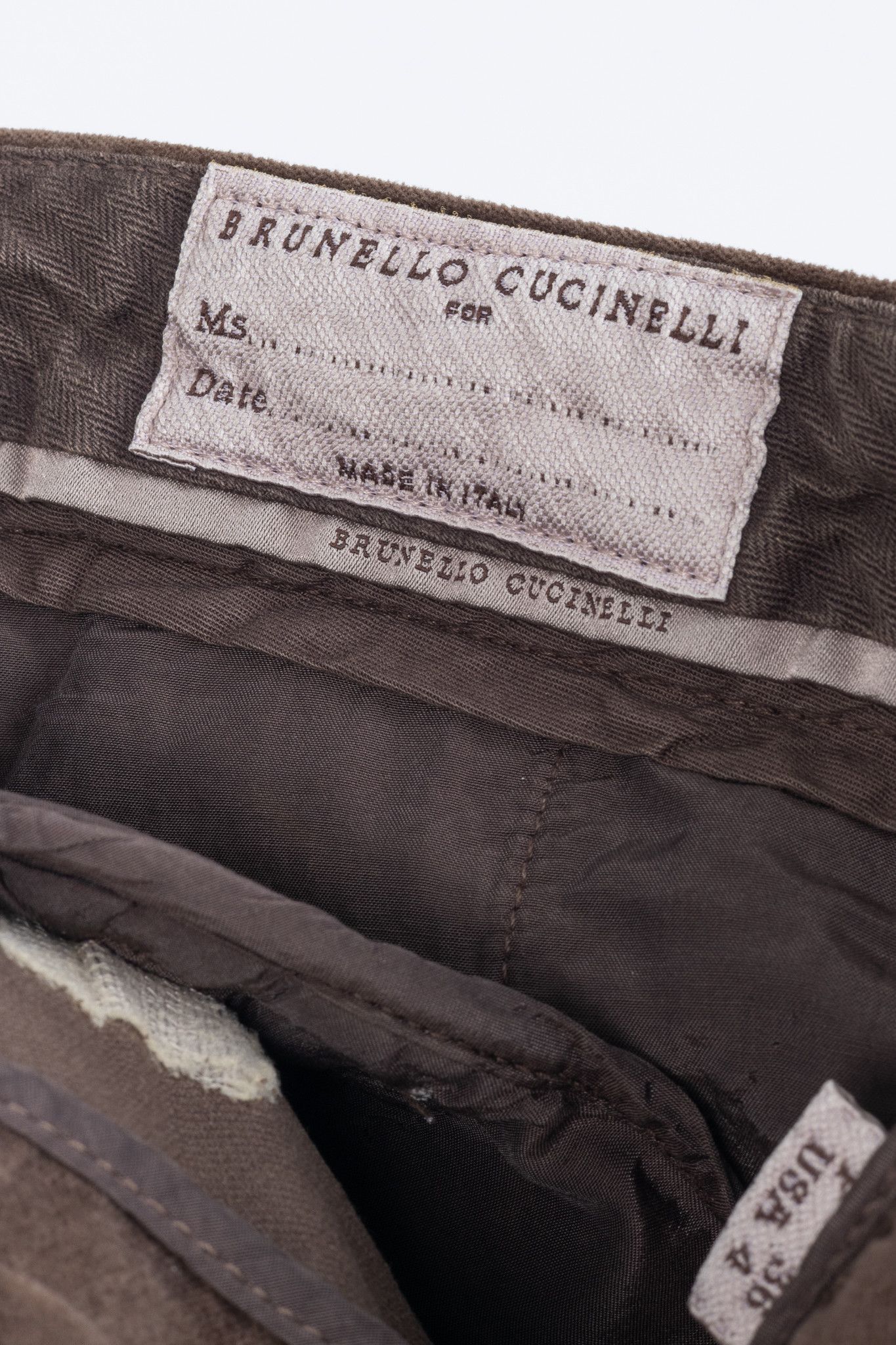 Brunello Cucinelli Brunello Cucinelli Brown Velvet Slim-Fit Pants Size 27" / US 4 / IT 40 - 10 Thumbnail