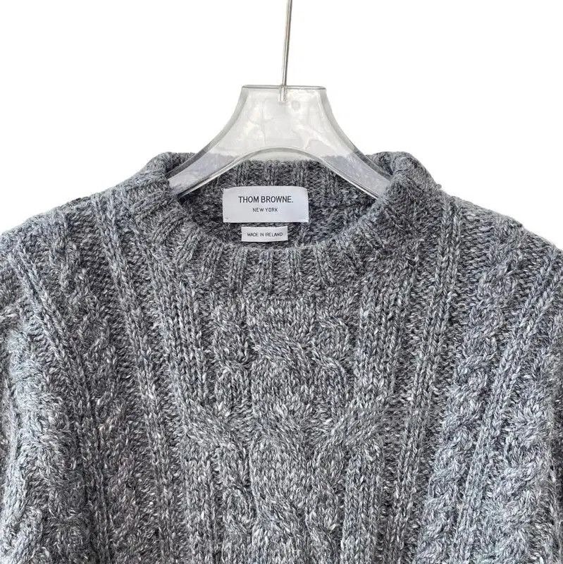 Thom Browne Thom Browne Gray Wool Jumper for Women . Size L / US 10 / IT 46 - 3 Thumbnail