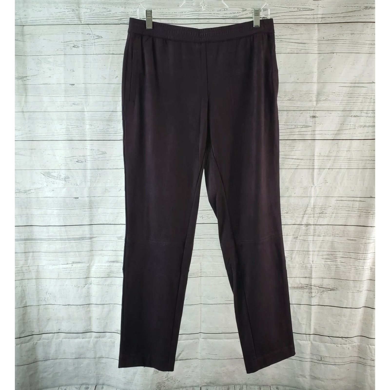 Vintage J Jill Wearever Collection Womens Faux Suede Pants Sz Small Purple Pull On Size 28" / US 6 / IT 42 - 2 Thumbnail