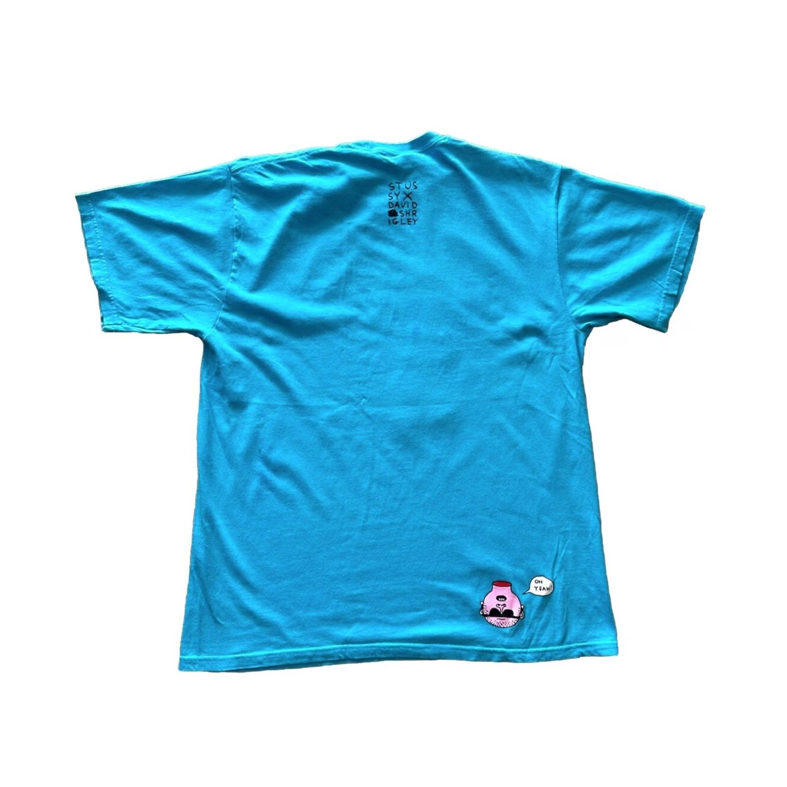 Vintage VINTAGE STUSSY SHIRT Collab with David Shrigley No head XL Blue Mens Graphic Print Short Sleeve T-Shirt 23.25” Chest 30” Length Size US XL / EU 56 / 4 - 6 Thumbnail
