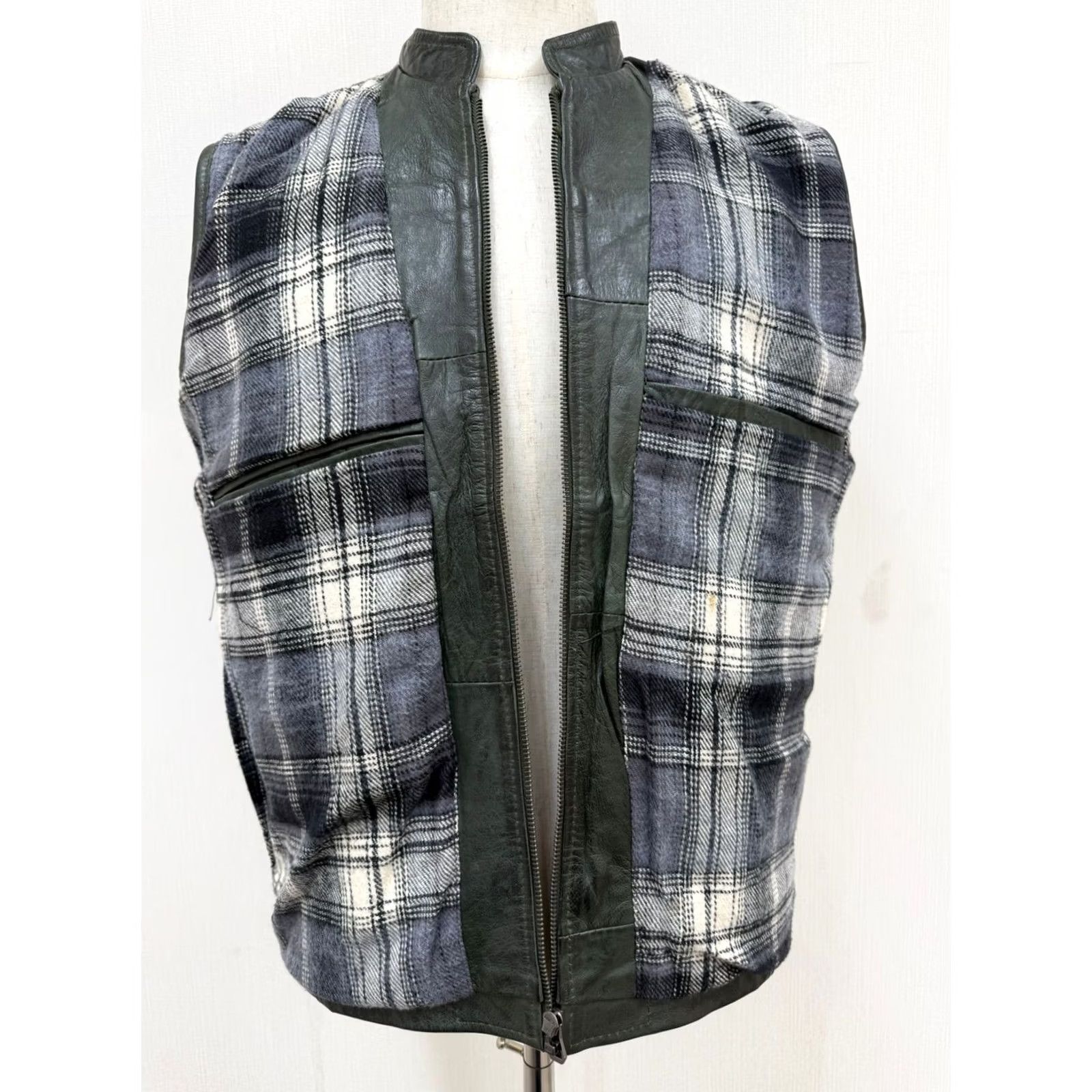 Vintage VINTAGE Men's Italian Sheepskin Leather Vest Green Premium Soft Size L Asian L Size US L / EU 52-54 / 3 - 3 Thumbnail