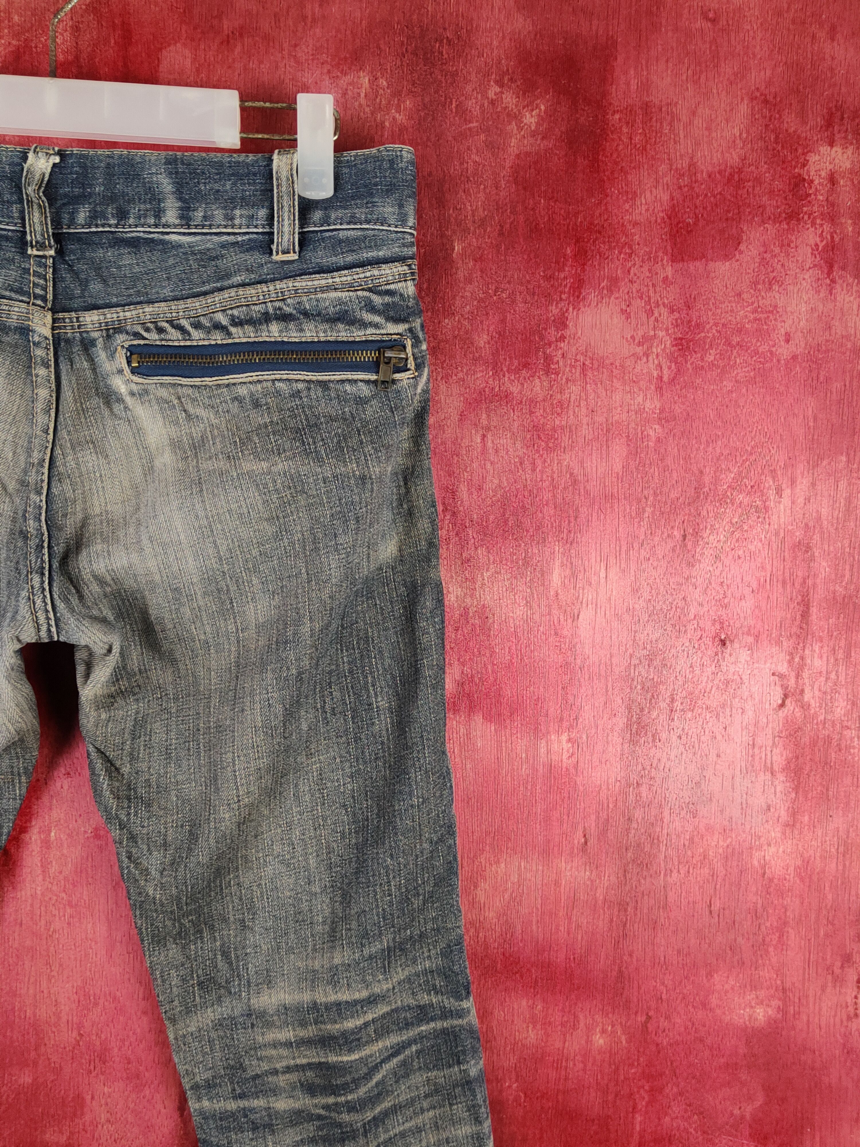 Japanese Brand Open Arms Dark Blue Faded Distressed Ripped Jeans #S2219 Size 30" / US 8 / IT 44 - 10 Thumbnail