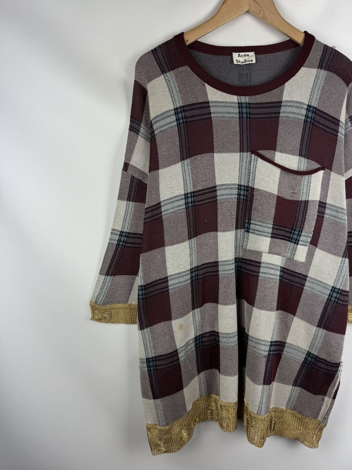 Acne Studios Acne Studios Beah Check SS17 Ladies Oversized Sweater Dress Size XS / US 0-2 / IT 36-38 - 2 Thumbnail