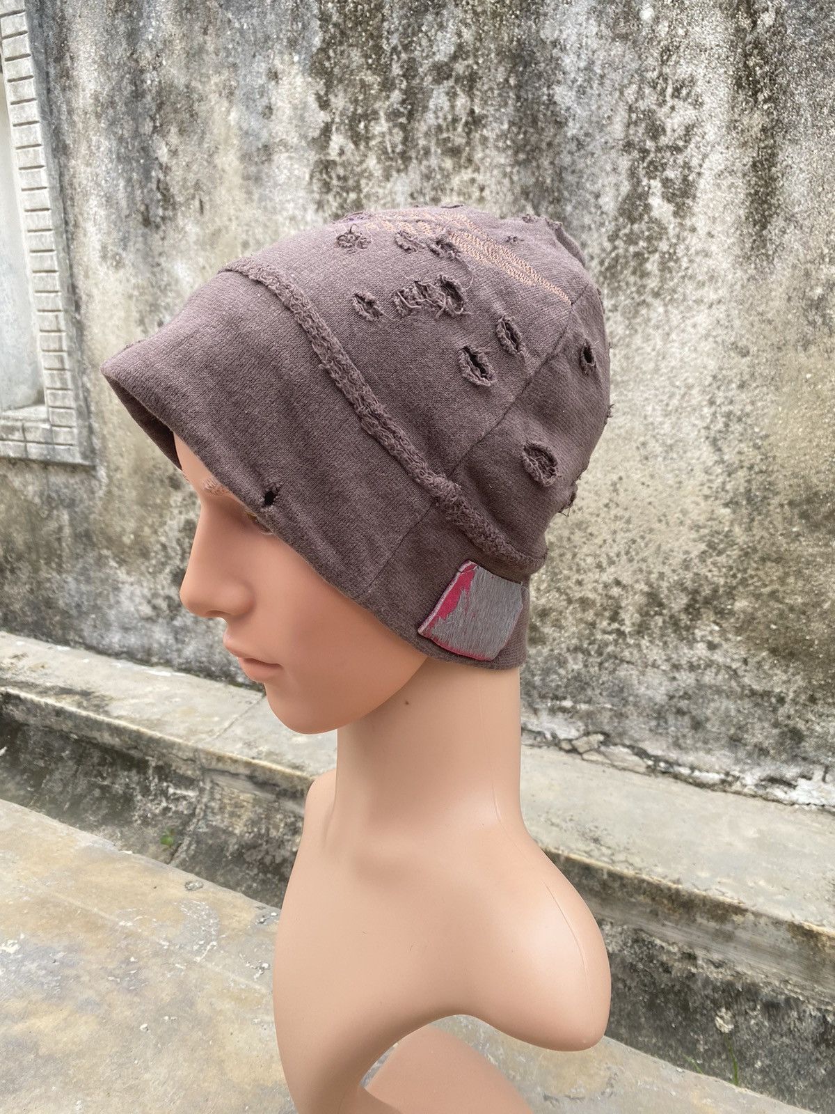 Japanese Brand Mad Factory Japan Distressed Beanie Hat Size ONE SIZE - 1 Thumbnail
