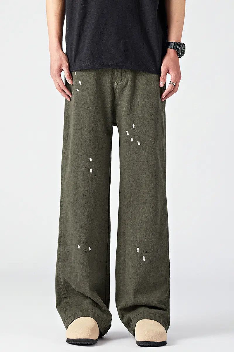 Japanese Brand × Jean Retro loose splashed ink wide leg jeans Size US 32 / EU 48 - 6 Thumbnail