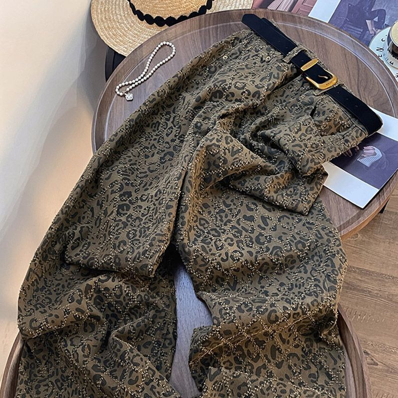 Vintage Leopard Baggy Denim Jean Size 32" / US 10 / IT 46 - 1 Thumbnail