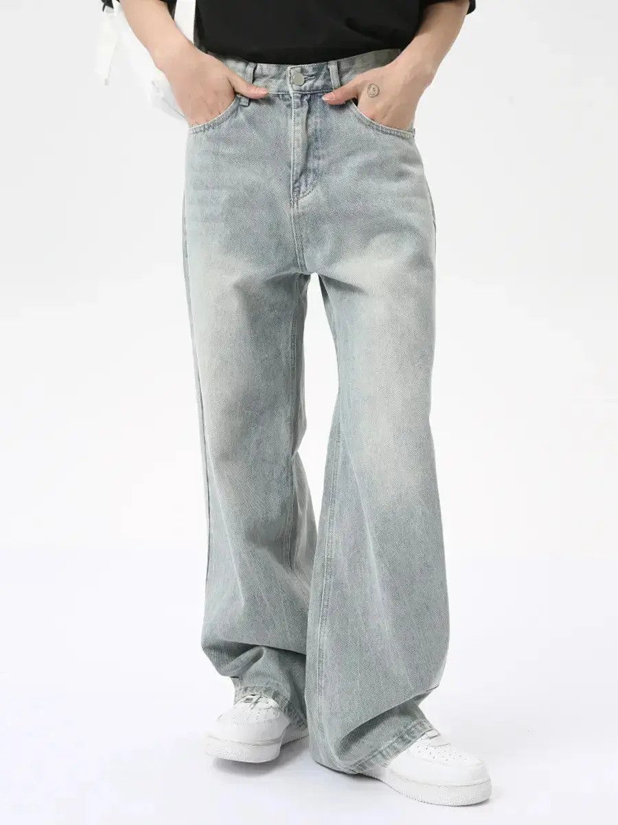 Japanese Brand Retro loose straight leg high street jeans Size US 32 / EU 48 - 6 Thumbnail