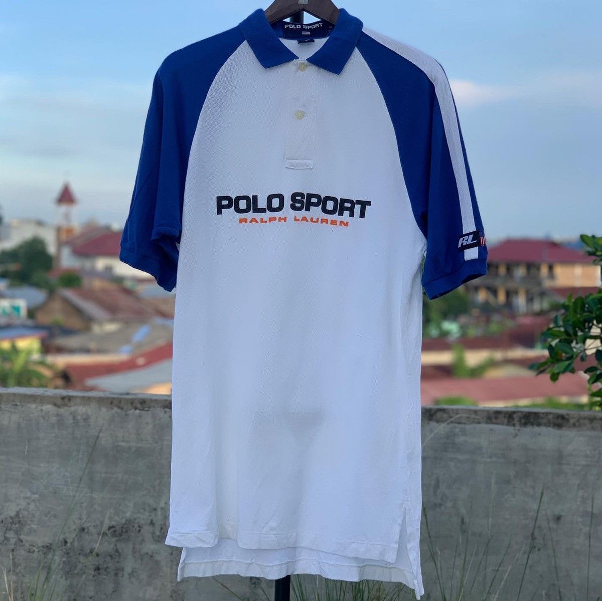 Vtg 80s 90s Polo Ralph Lauren Scribble Logo Rugby Shirt large | eBay