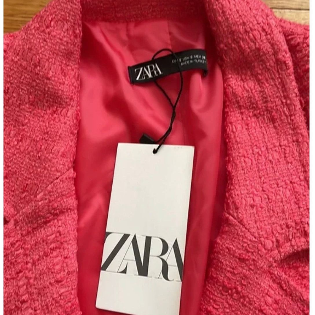 Zara ZARA BLOGGER FAVORITE TEXTURED DOUBLE BREASTED BLAZER Size S / US 4 / IT 40 - 9 Thumbnail