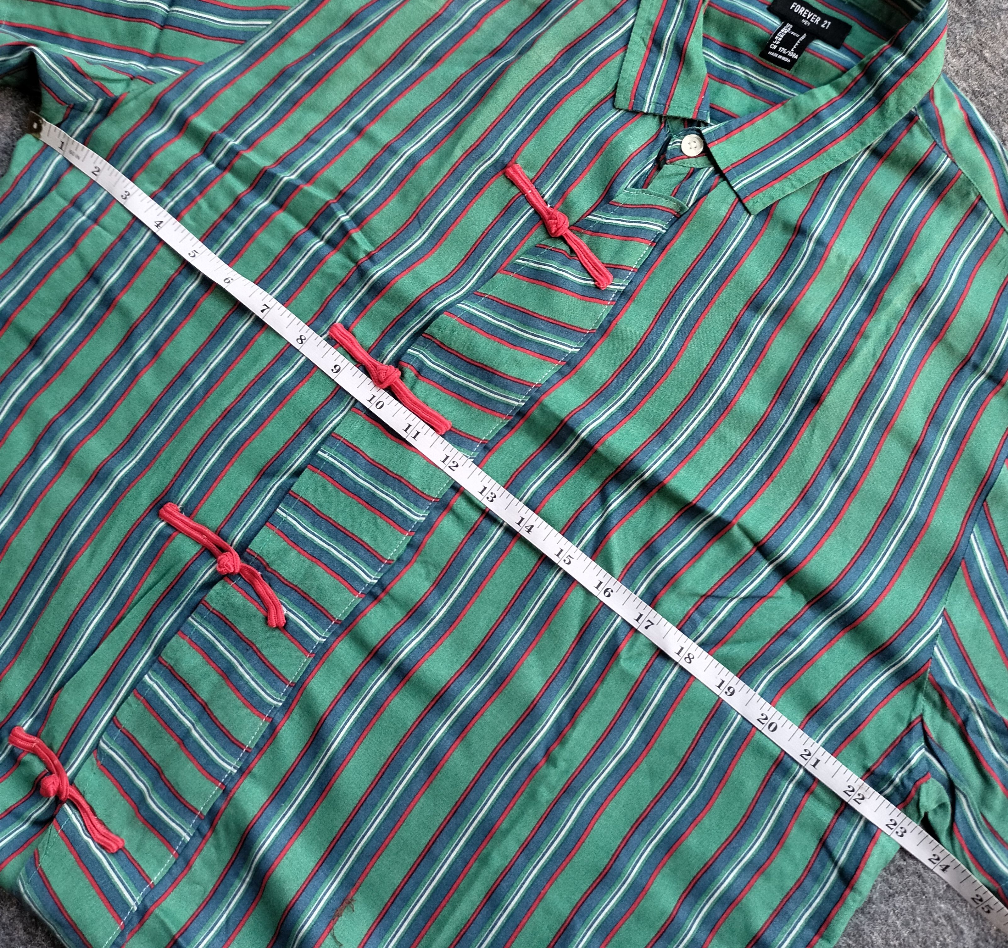 H&M Rebuild H&M stripe cheongsam ss shirt Size US L / EU 52-54 / 3 - 12 Thumbnail