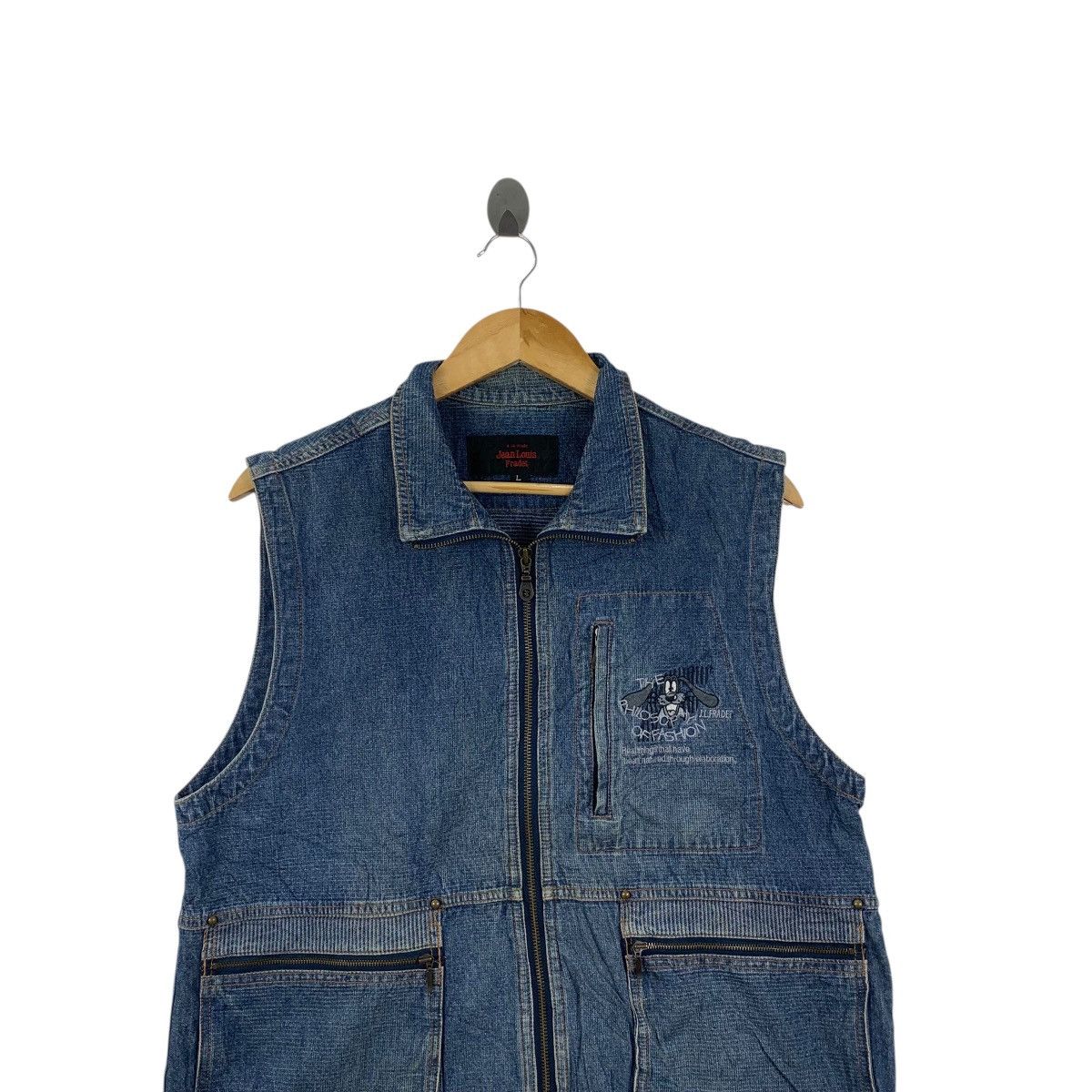 Jean-Louis Scherrer Vintage JEAN LOUIS FRADET Paris Cartoon Denim Jeans Vest Size L / US 10 / IT 46 - 2 Thumbnail