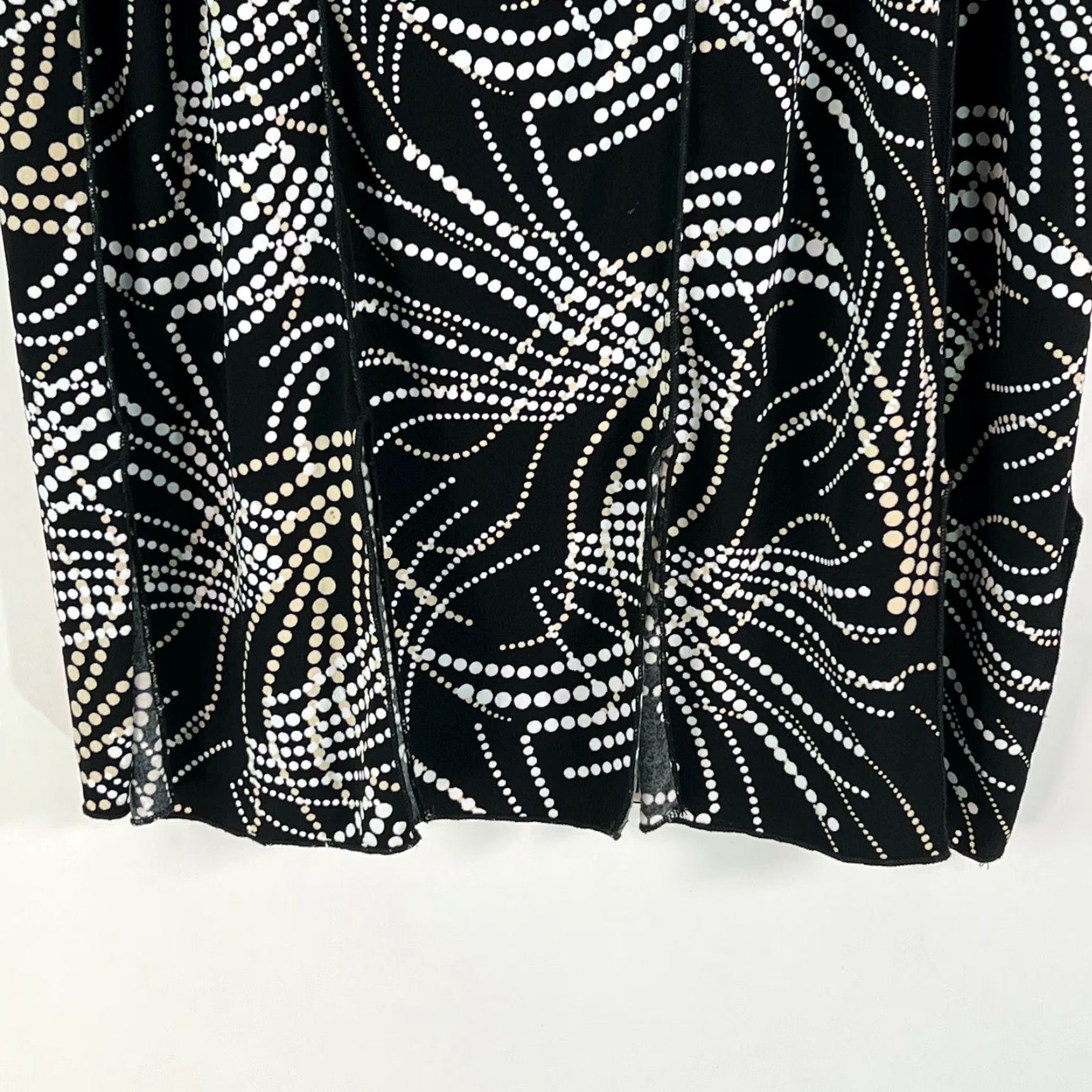 Vintage Suzie In The City Dotted Print Stretch Casual Black A Line Skirt Womens Size L Size 36" / US 14 / IT 50 - 6 Thumbnail