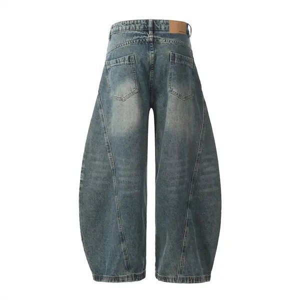 Japanese Brand American washed distressed niche design loose wide-leg jeans Size US 32 / EU 48 - 3 Thumbnail