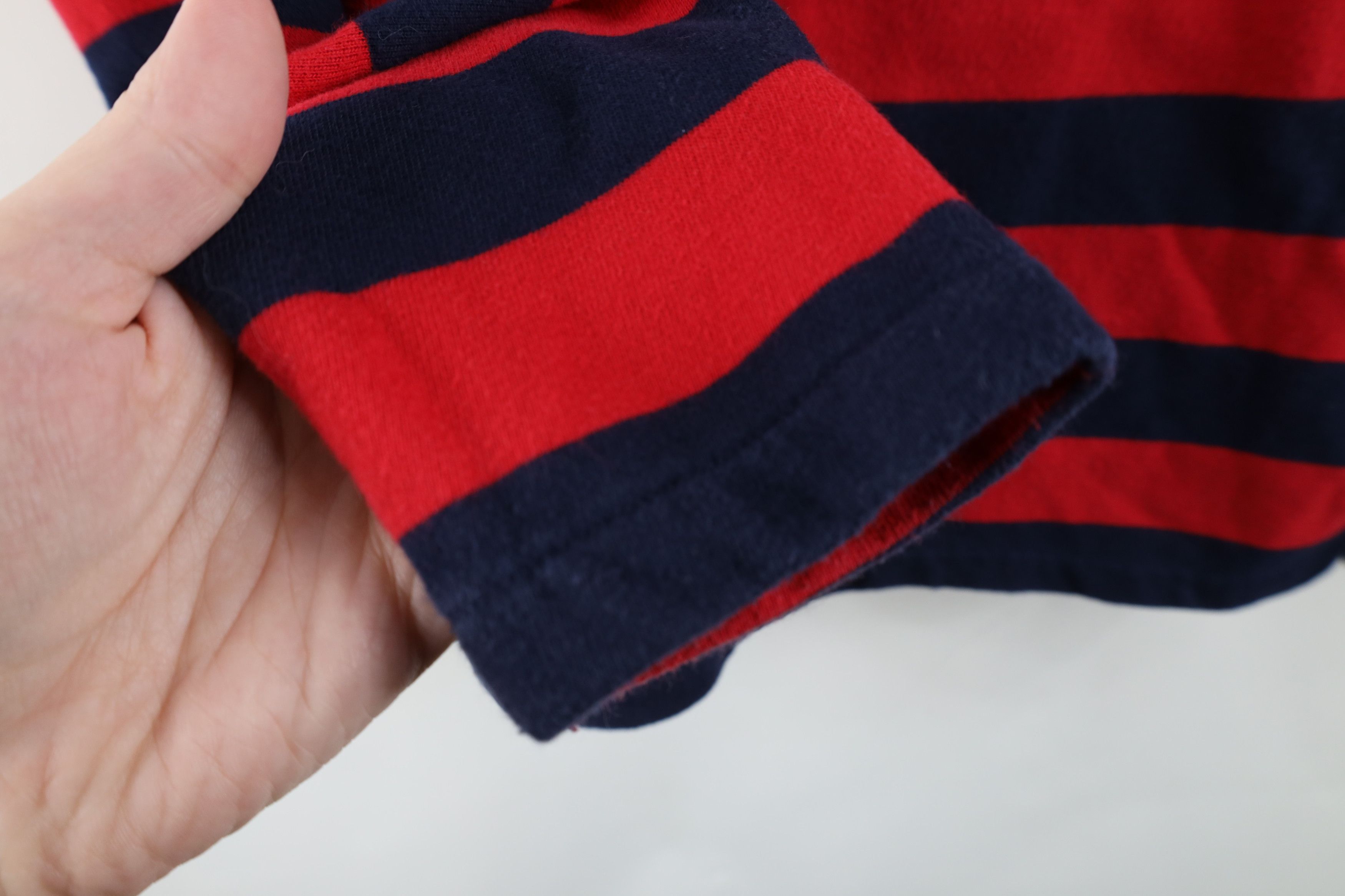 Ralph Lauren Vintage 90s Ralph Lauren Spell Out Striped Sweatshirt Red Size M / US 6-8 / IT 42-44 - 6 Thumbnail