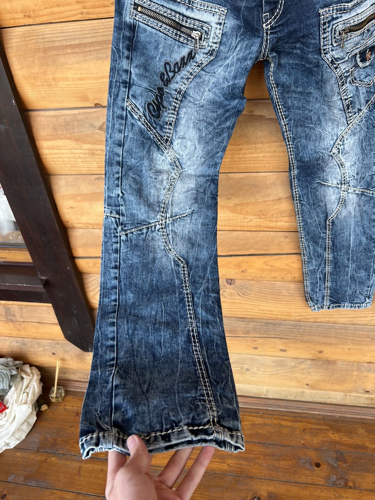 If Six Was Nine AVANT GARDE Y2K DENIM PANTS CIPO & BAXX SLIM FIT DOUBLE KNEE Size US 32 / EU 48 - 3 Thumbnail