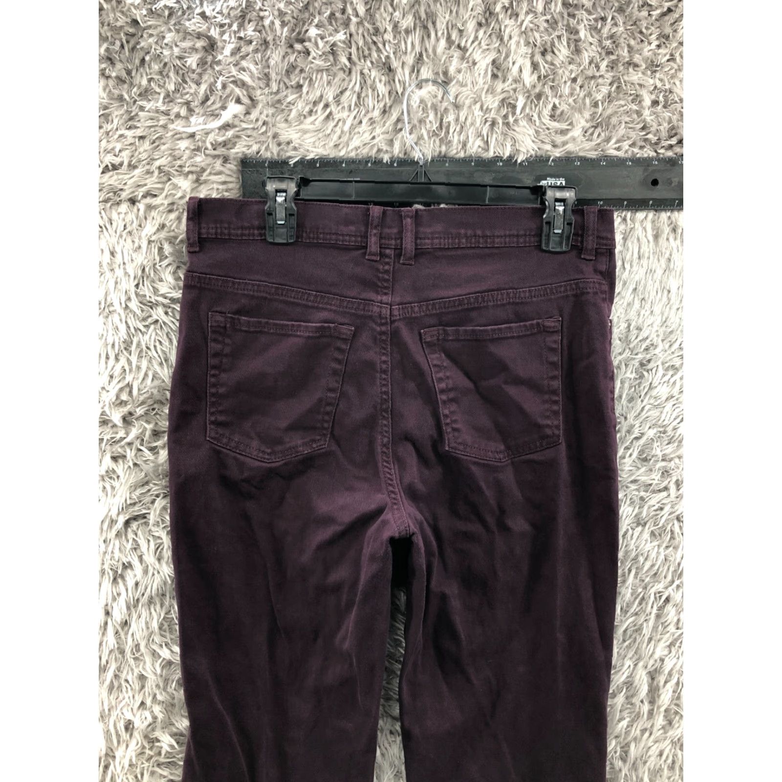 Gloria Vanderbilt Gloria Vanderbilt Pants Women 12P Petite Purple Dress Pants Elastic Waist Pockets Flat Front Zip Knit Polyester Solid Size 34" / US 12 / IT 48 - 6 Thumbnail