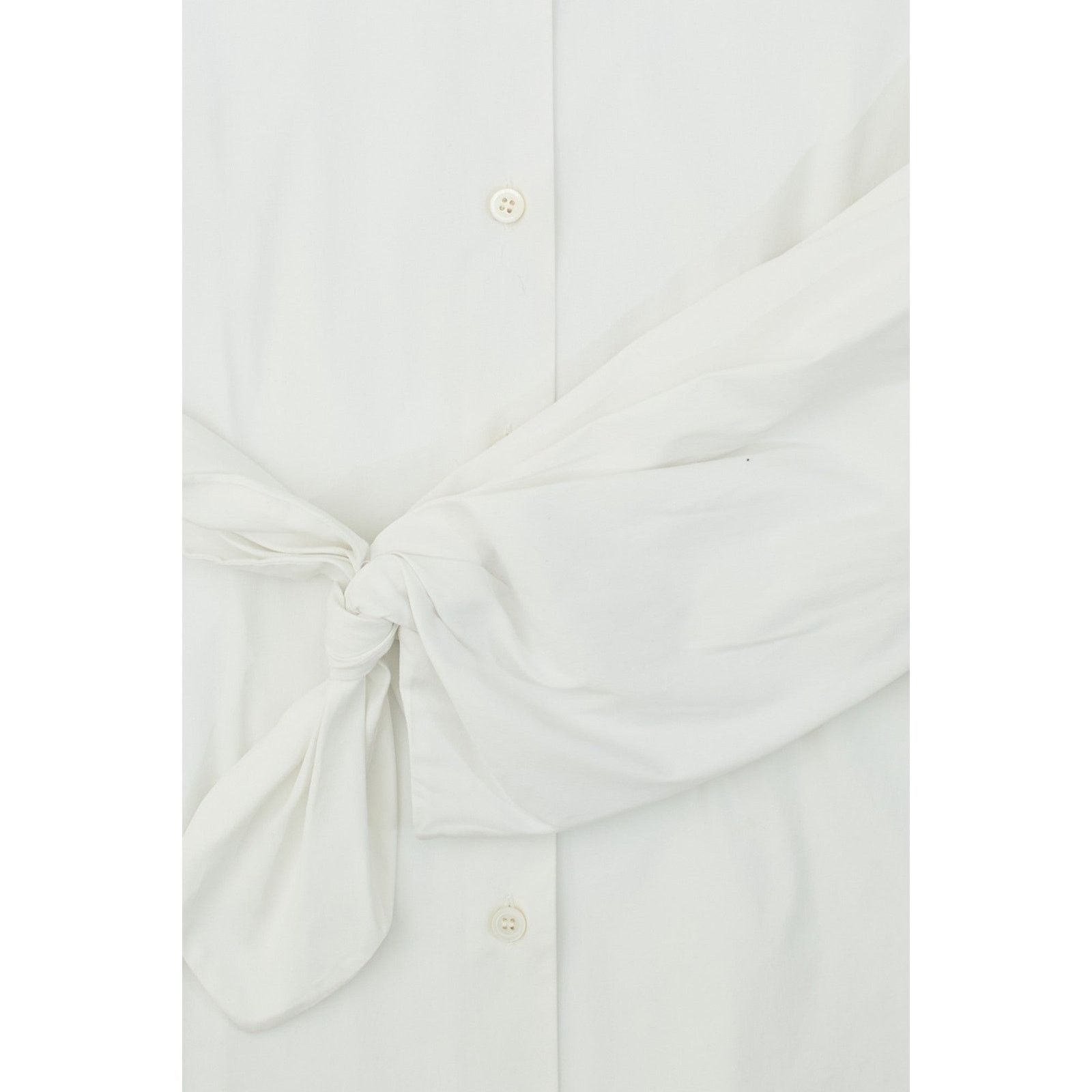 Prada S/S 2009 White Ribbon Sleeve Button Up Shirt Size L / US 10 / IT 46 - 4 Thumbnail