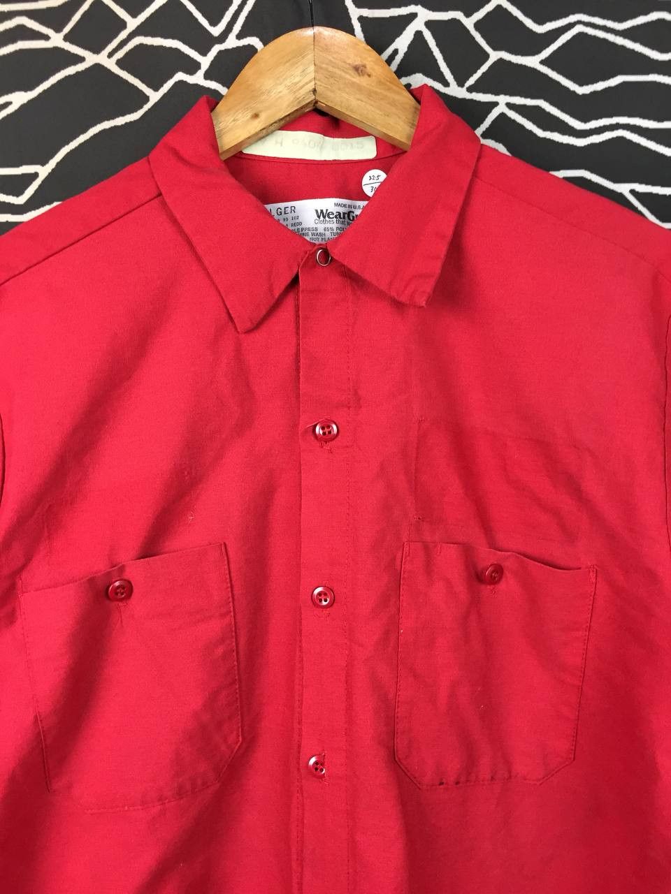 Vintage Vtg WearGuard Made in Usa Red Industrial Work Shirt Size US L / EU 52-54 / 3 - 3 Thumbnail