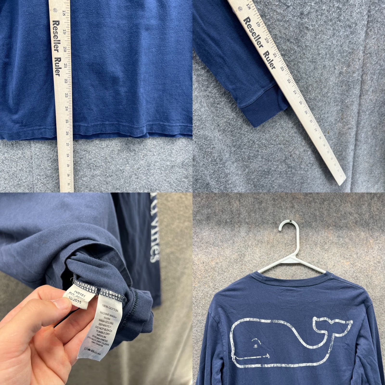 Vineyard Vines Vineyard Vines Shirt Mens XS Navy Long Sleeve Pocket Graphic Big Whale Print Tee Size US XS / EU 42 / 0 - 8 Thumbnail