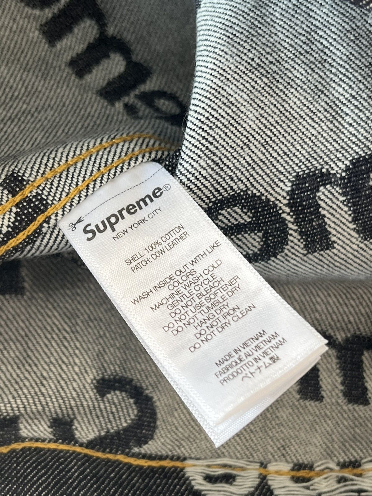 Supreme Supreme Jacquard Rigid Indigo Denim Jacket Size US XL / EU 56 / 4 - 7 Thumbnail
