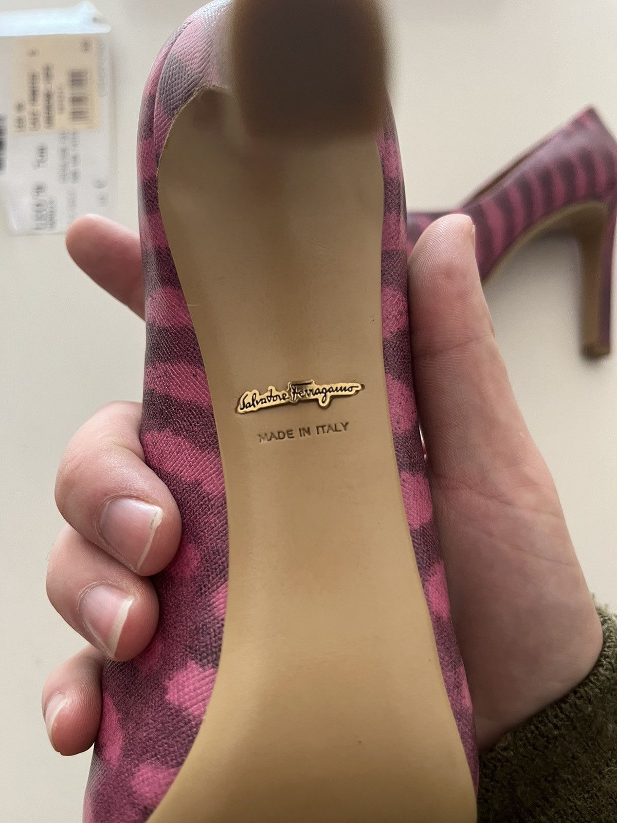 Salvatore Ferragamo Salvatore Ferragamo Pink Leo 70 Zebra Heels Size US 5 / IT 35 - 6 Thumbnail