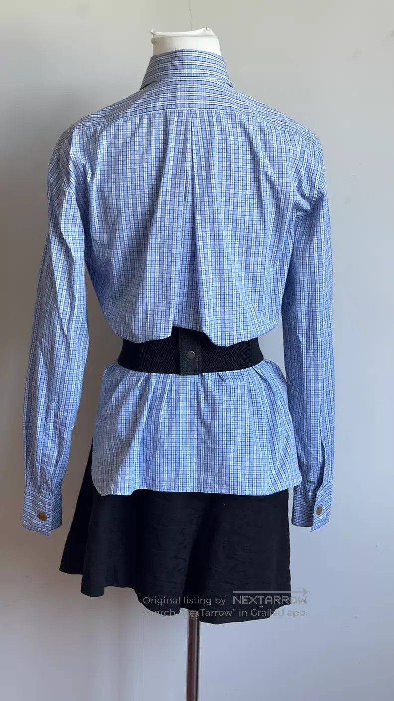 Vivienne Westwood Vivienne Westwood 90s Blue and White Plaid Shirt Size M / US 6-8 / IT 42-44 - 4 Thumbnail