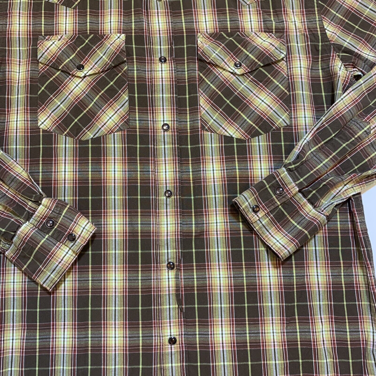 Vintage Atakoka Bay Western Handcrafted Nepal Pearl Snap Plaid Shirt Size US L / EU 52-54 / 3 - 2 Thumbnail