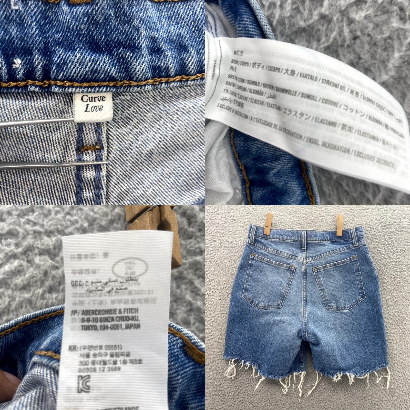 Abercrombie & Fitch Abercrombie & Fitch Shorts Women's 28x5* Curve Love Cut Off Jorts 90's Skater Blue Denim 5-Pocket Size 28" / US 6 / IT 42 - 8 Thumbnail