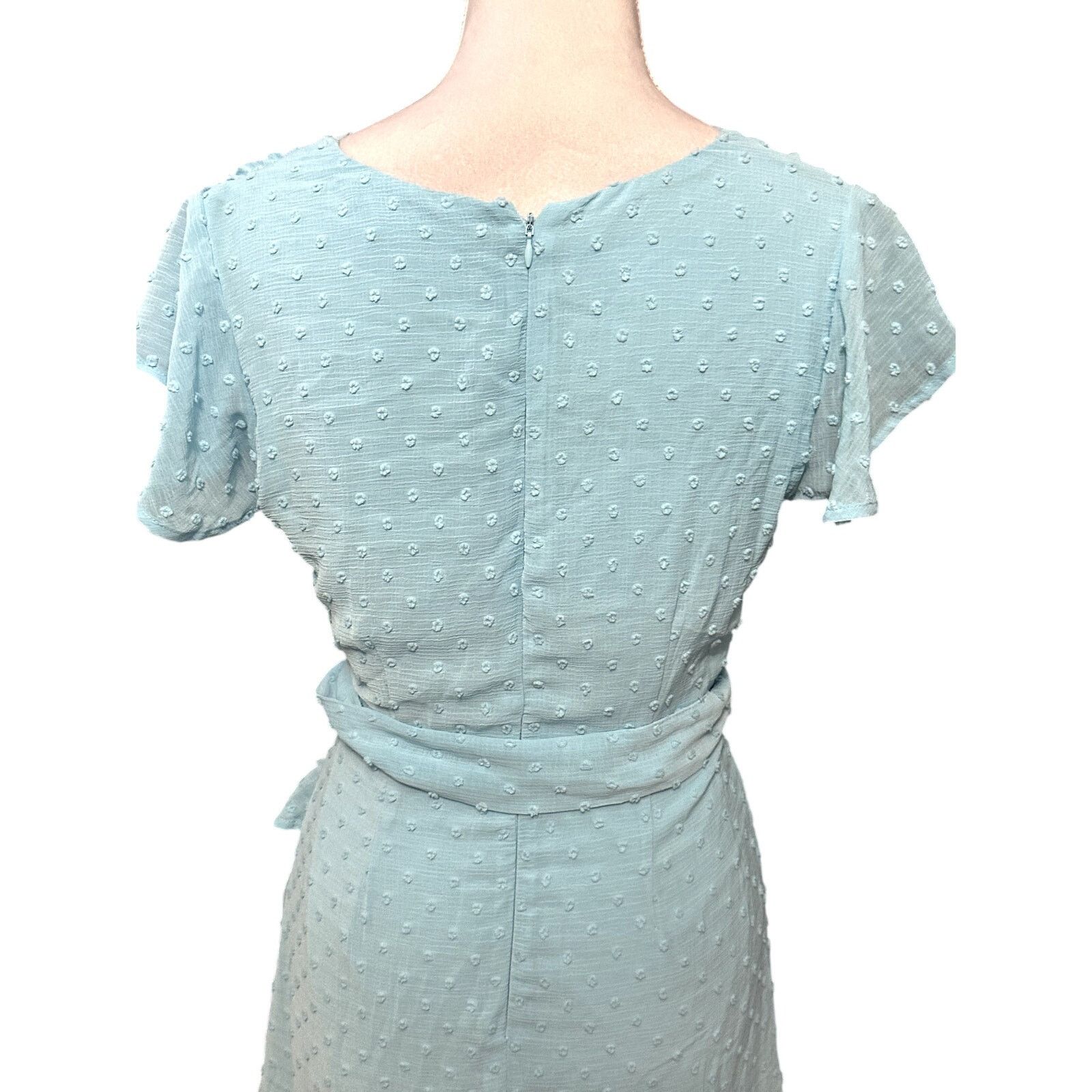 Other Chelsea 28 Faux Wrap Mini Dress Flutter Sleeves Blue S NWOT Size S / US 4 / IT 40 - 7 Thumbnail