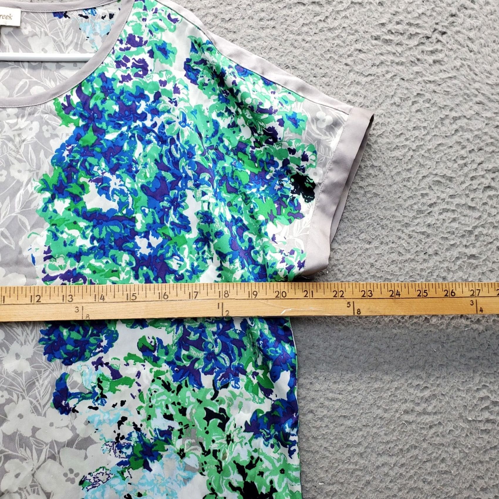 Coldwater Creek Coldwater Creek Blouse Womens Size M Multicolor Floral Short Sleeve Round Neck Slit High Low Casual Shirt Size M / US 6-8 / IT 42-44 - 7 Thumbnail