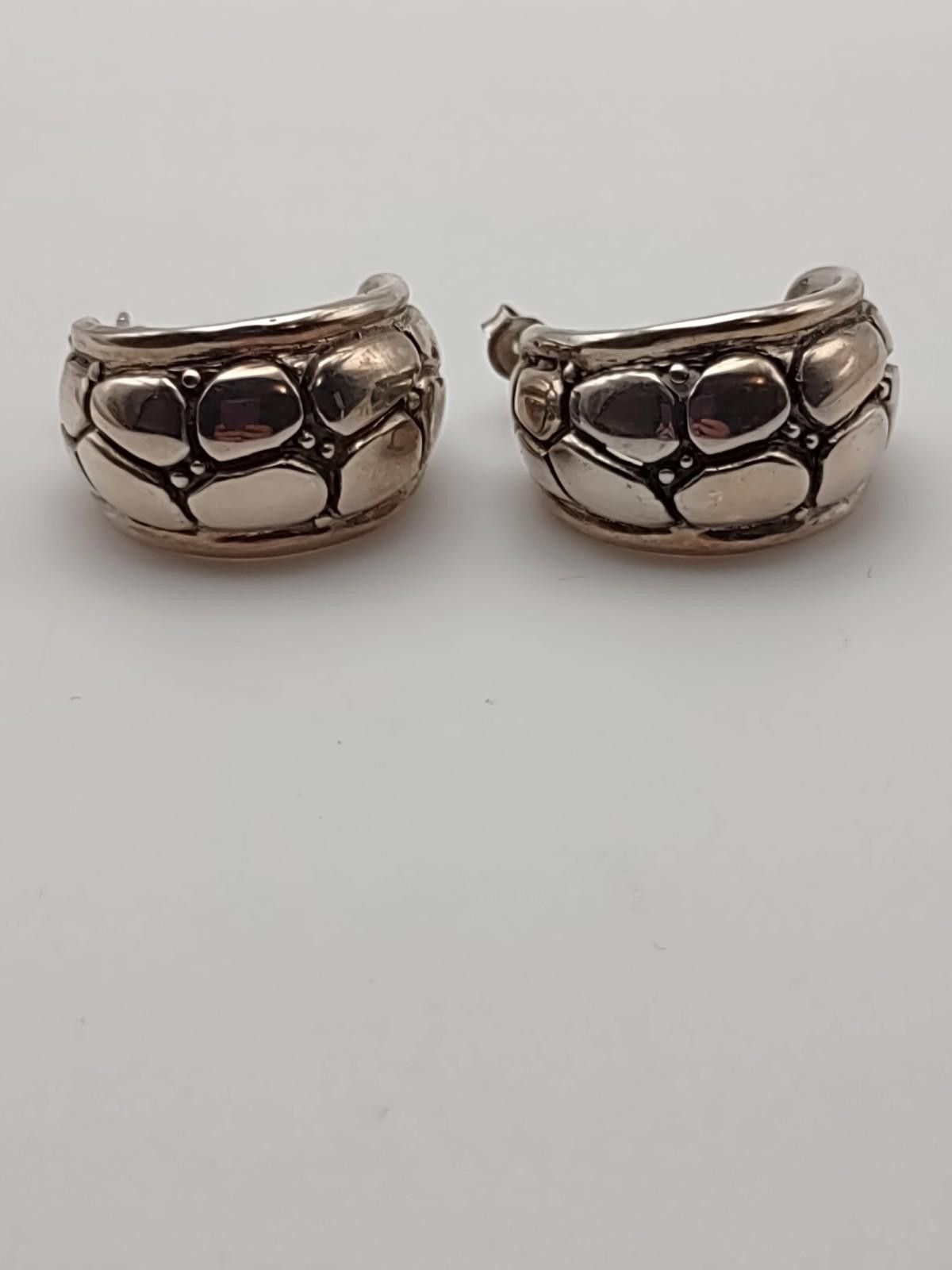 Sterling Silver Sterling Silver Chunky Hoop Earrings 925 Heavy Modern Size ONE SIZE - 1 Thumbnail