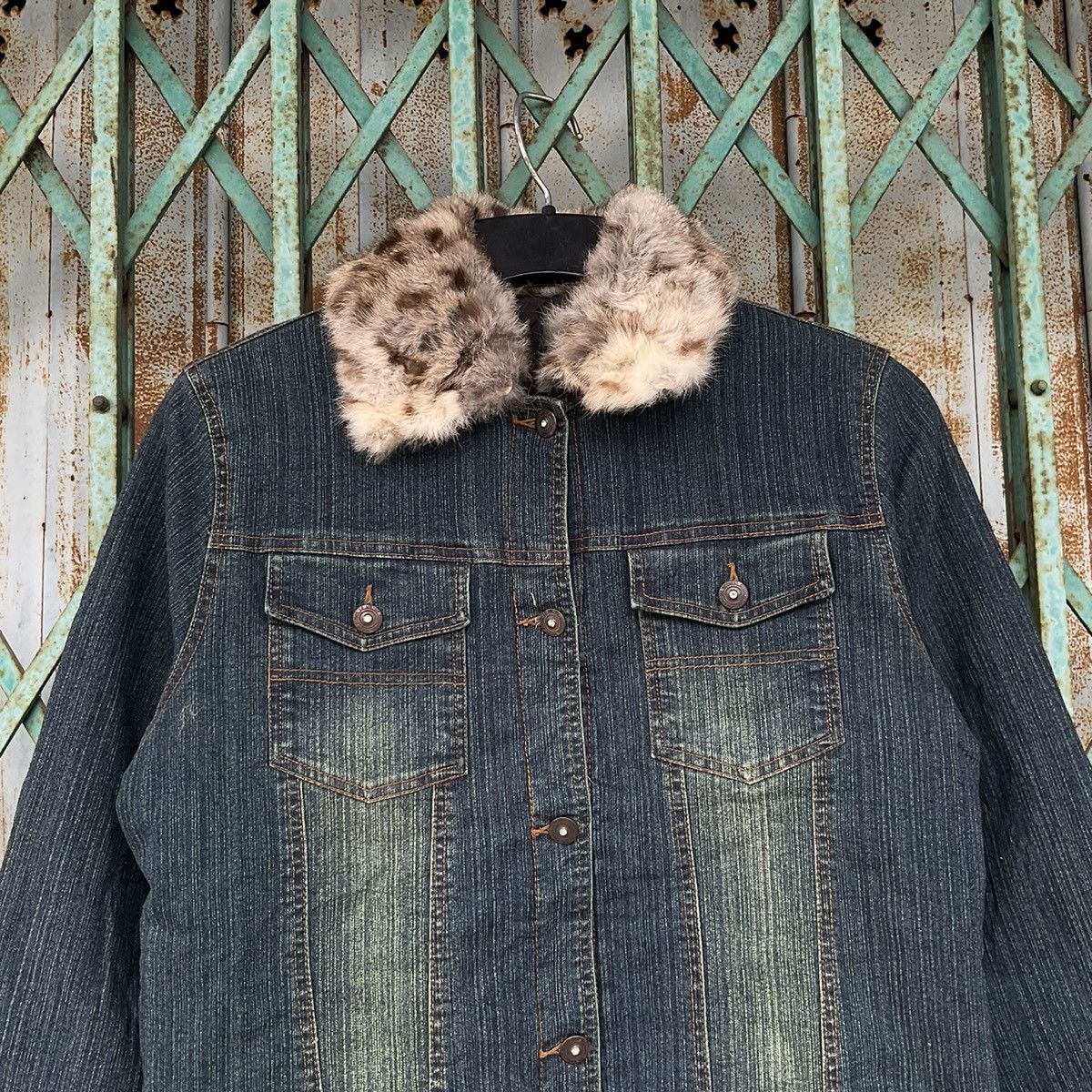 Vintage Vintage Rabbit Fur Jean Jacket Denim Jacket Size S / US 4 / IT 40 - 3 Thumbnail