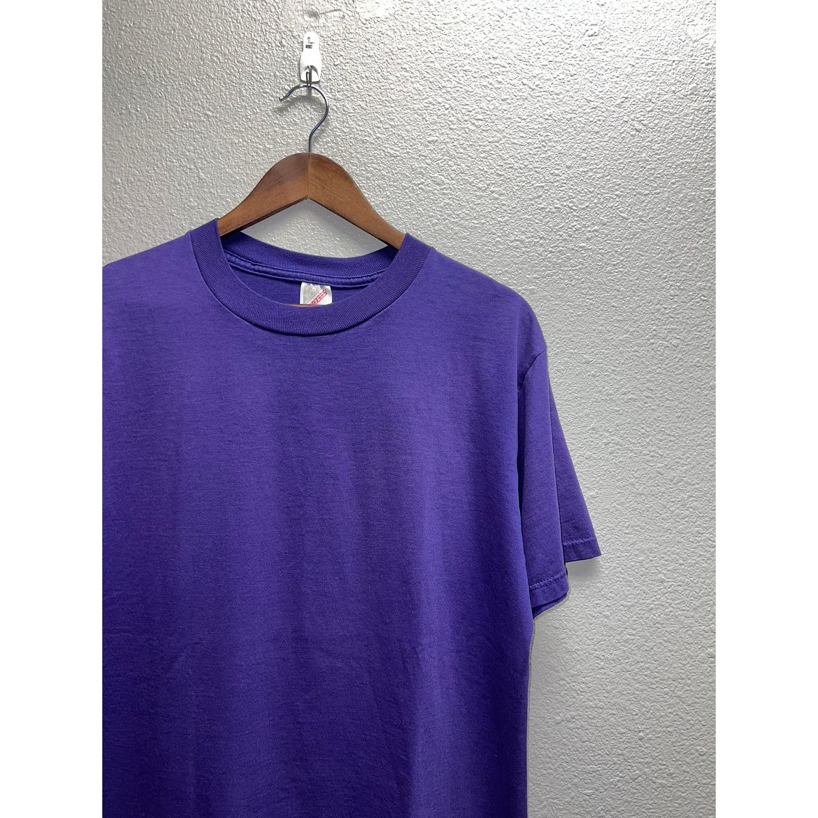 Jerzees Vintage Purple Blank Shirt Jerzees USA Made 50/50 Tee 90s L Size US L / EU 52-54 / 3 - 3 Thumbnail