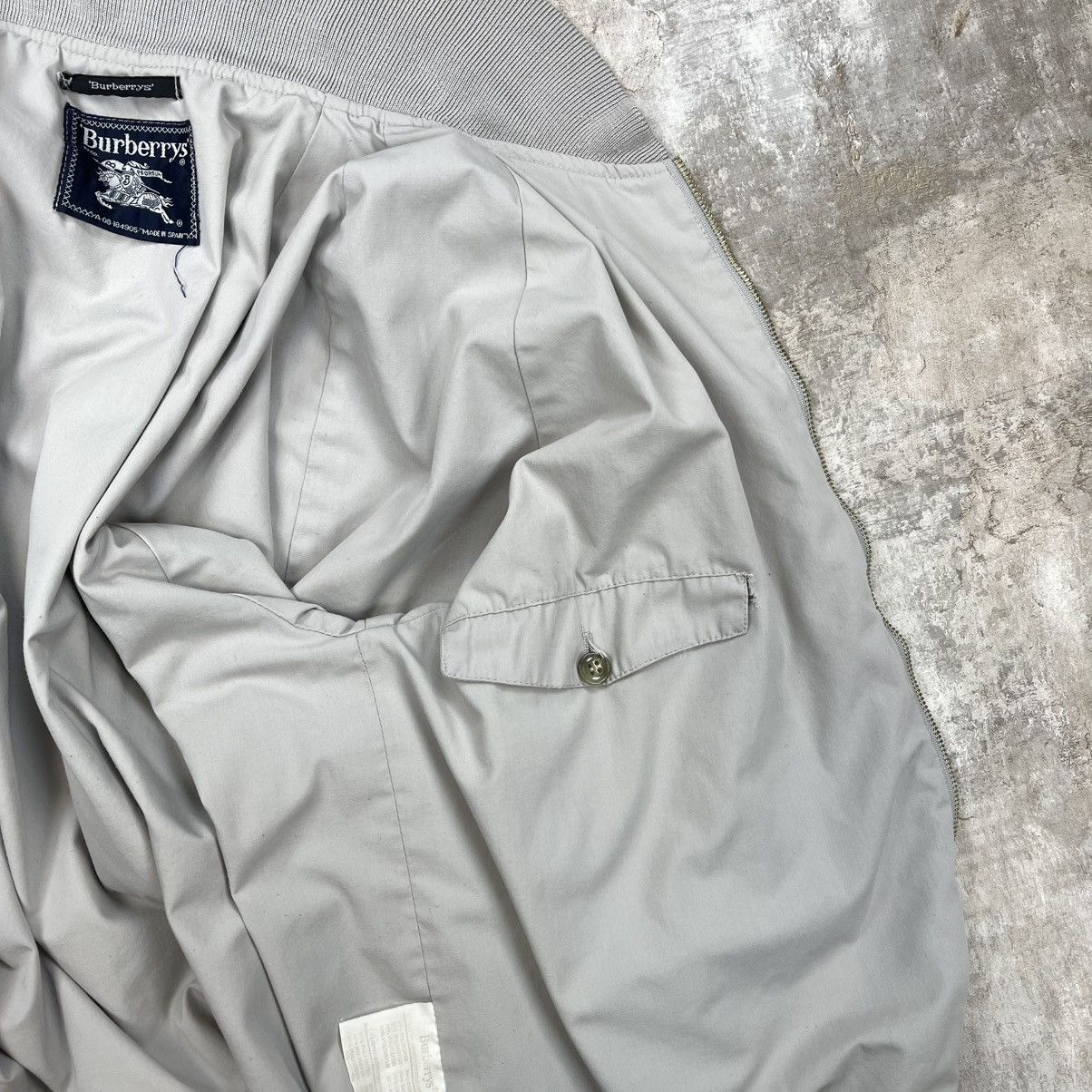 Burberry × Vintage BURBERRY LIGHT BOMBER JACKET GREY LOGO Size US M / EU 48-50 / 2 - 9 Thumbnail