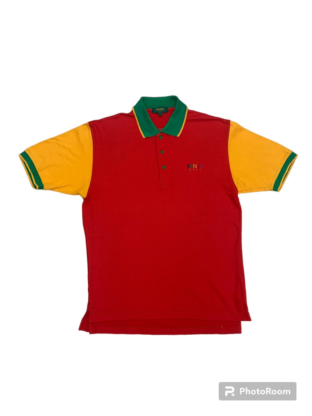 Kenzo Rare !!! Kenzo Golf polo shirt big logo mix colour Size US L / EU 52-54 / 3 - 2 Thumbnail