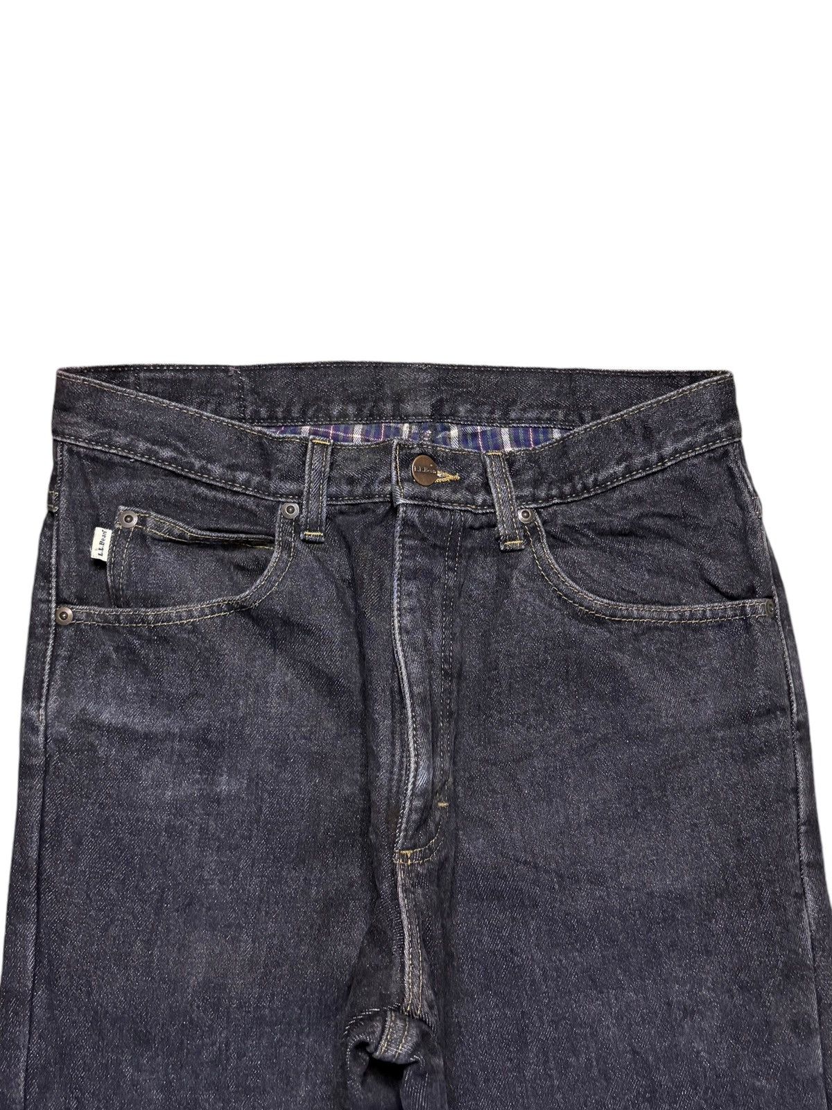 Japanese Brand × L.L. Bean Vintage LL Bean Raw Denim Flannel Inside Classic Fit Jeans Size US 30 / EU 46 - 4 Thumbnail