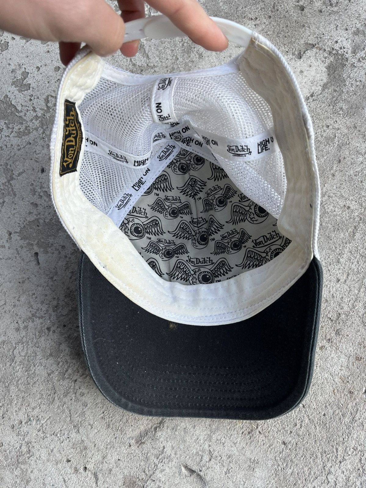 Japanese Brand × Von Dutch Vintage Von Dutch Sun Faded Distressed Trucker Hat Y2K Cap Size ONE SIZE - 11 Thumbnail