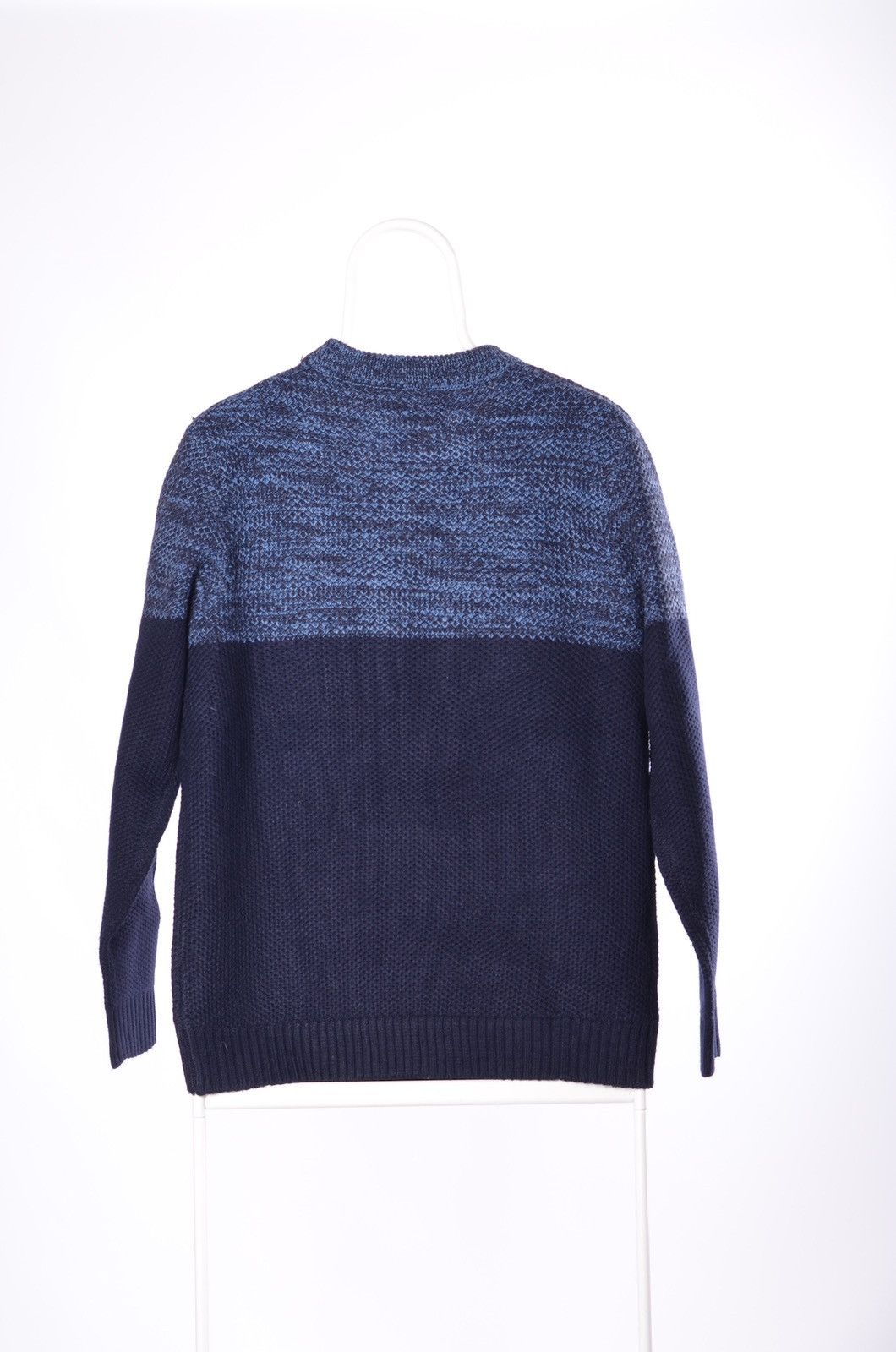 Folk Folk Design Crew Chek Knit Sweater Blue Acrylic Wool Size US L / EU 52-54 / 3 - 3 Thumbnail