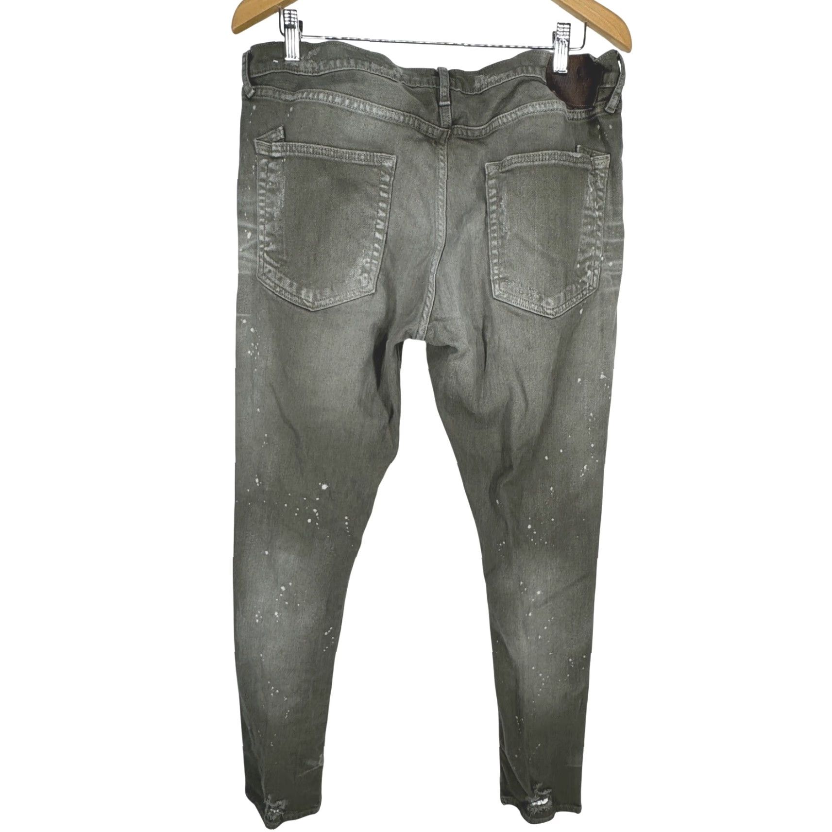 Prps PRPS Goods & Co Mens Windsor Fit Jeans Slim Distressed Gray Paint Splatter 38 Size US 38 / EU 54 - 7 Thumbnail