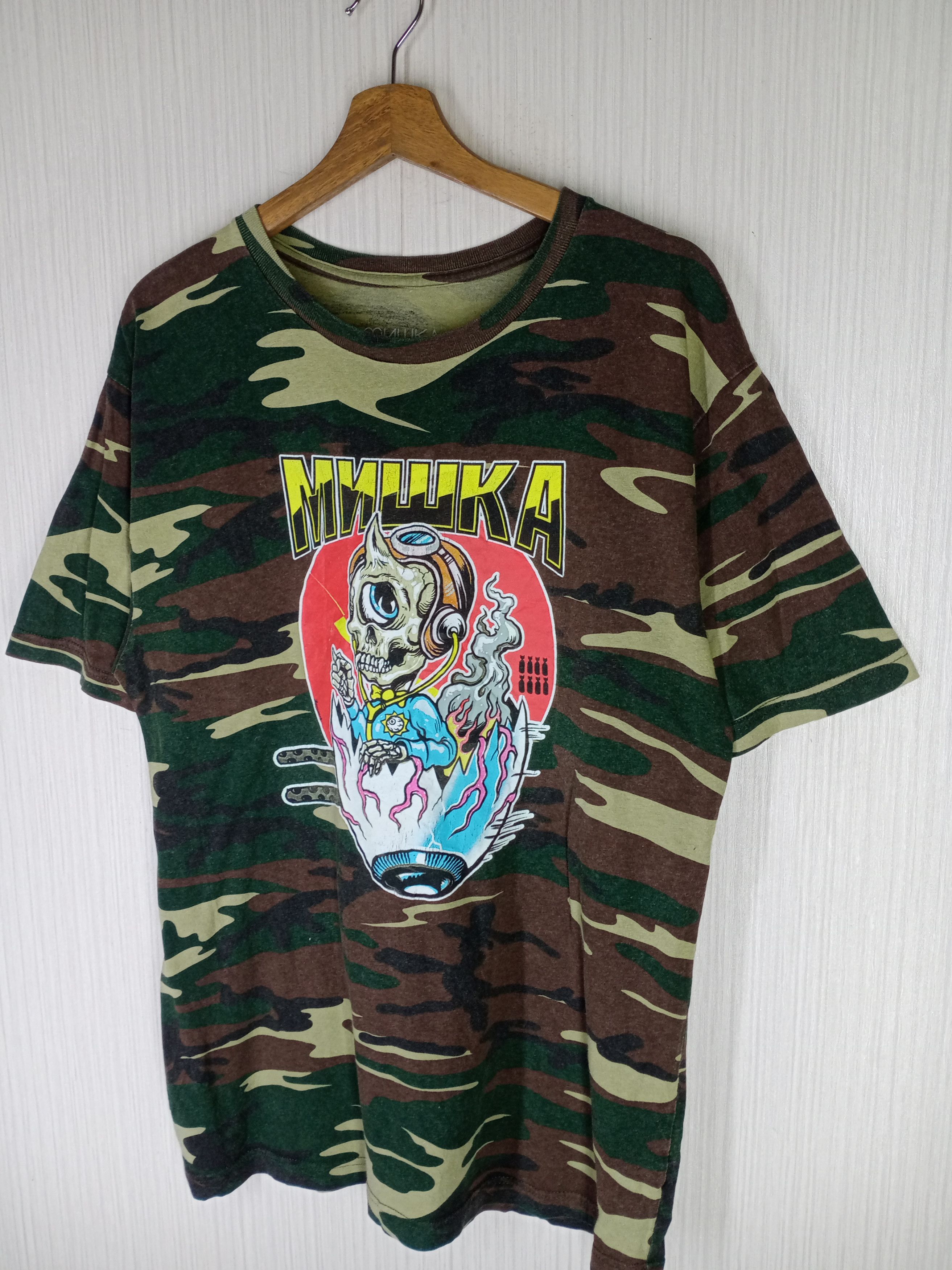 Mishka RARE MISHKA SKULLS CAMO TSHIRT Size US L / EU 52-54 / 3 - 4 Thumbnail